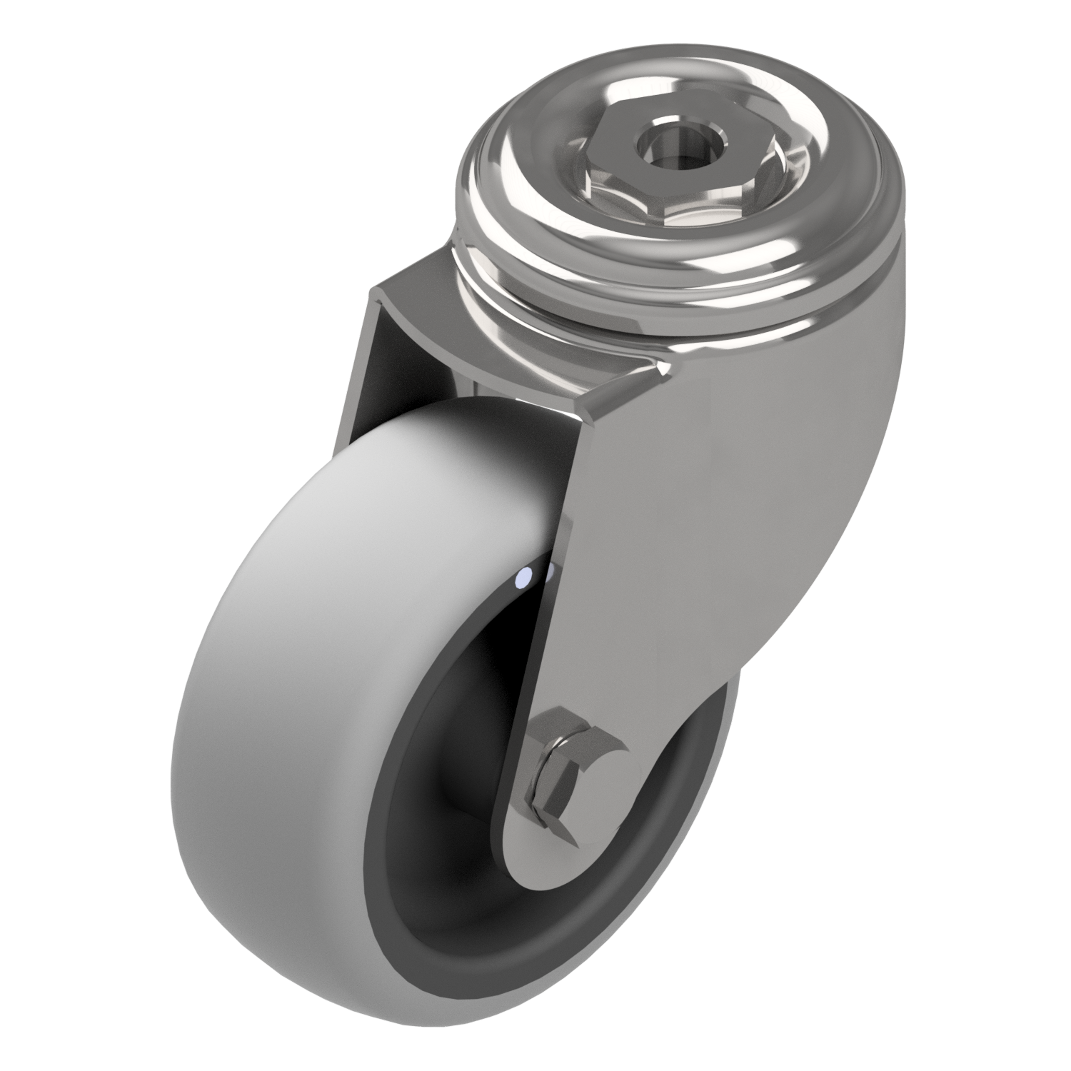 Castor fixed D100, bright zinc-plated