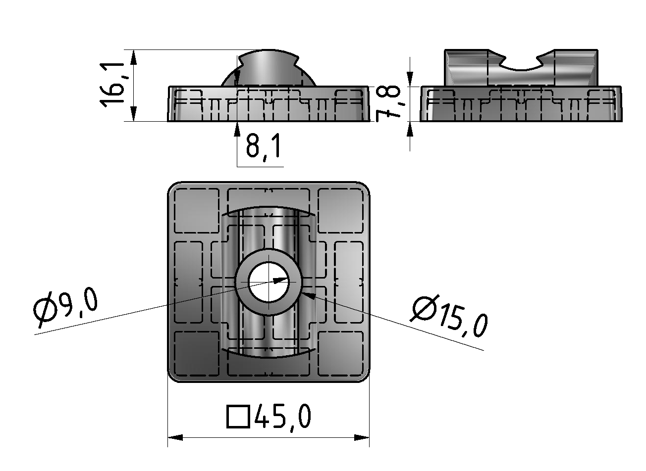 Set Adapter Plate 45x45 D28