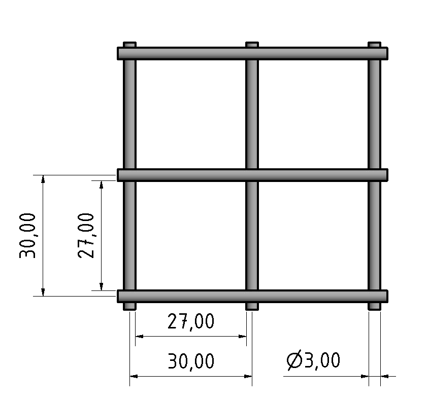 Stahlgitter 3mm 30x30, Edelstahl