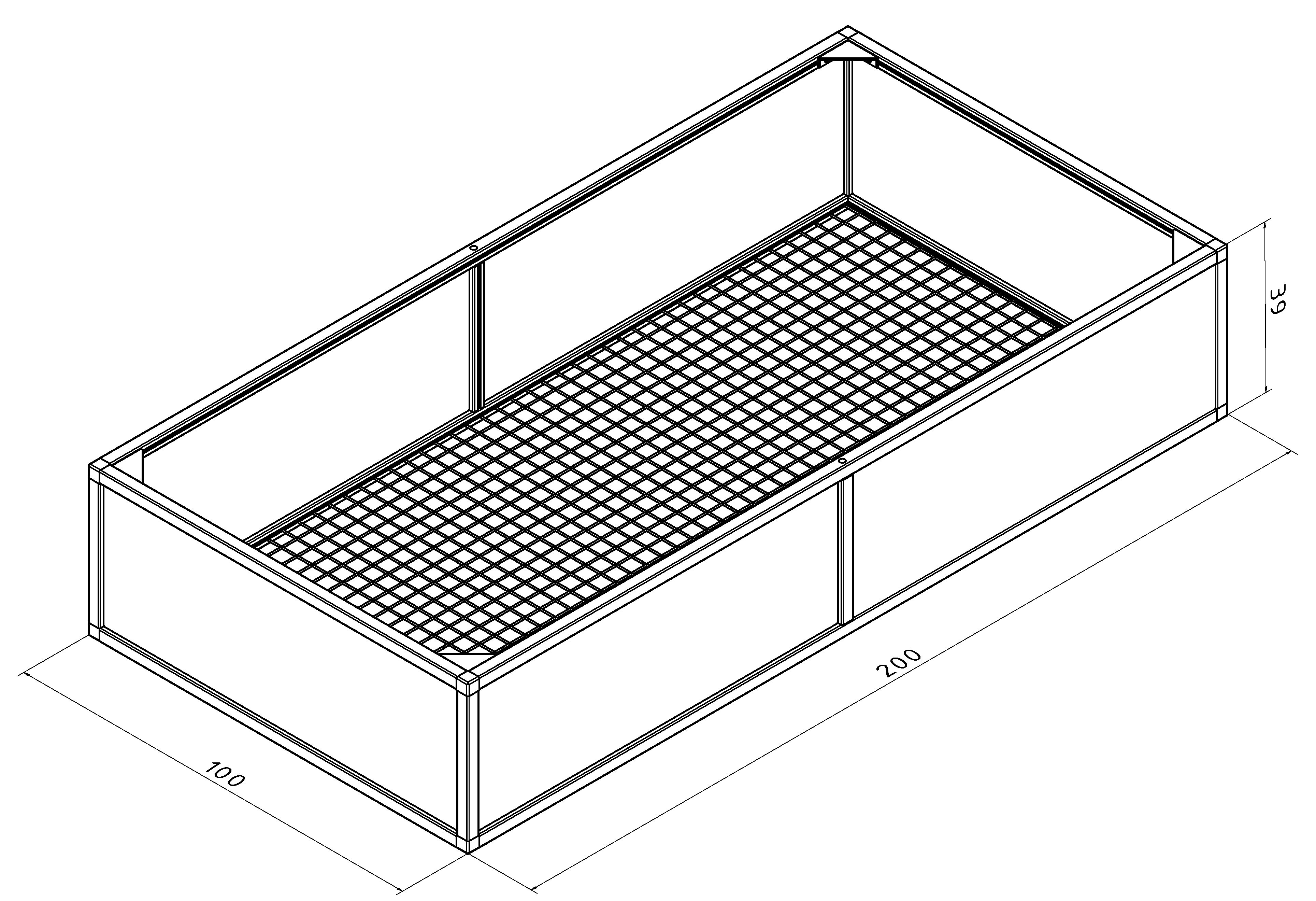 Raised bed aluline 200 x 100 cm