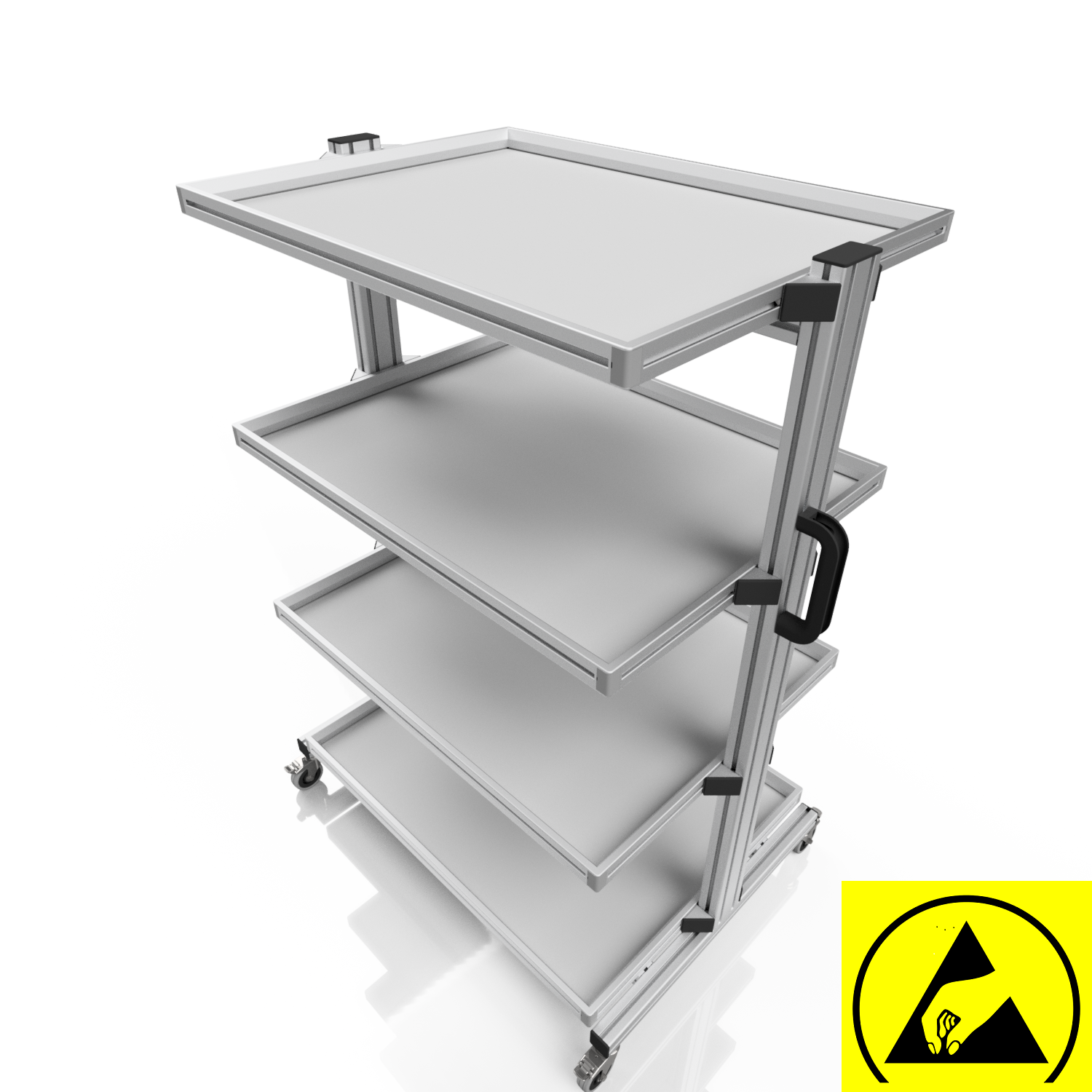 ESD system trolley for Euro containers 80 x 60 H 134 cm without pull-out