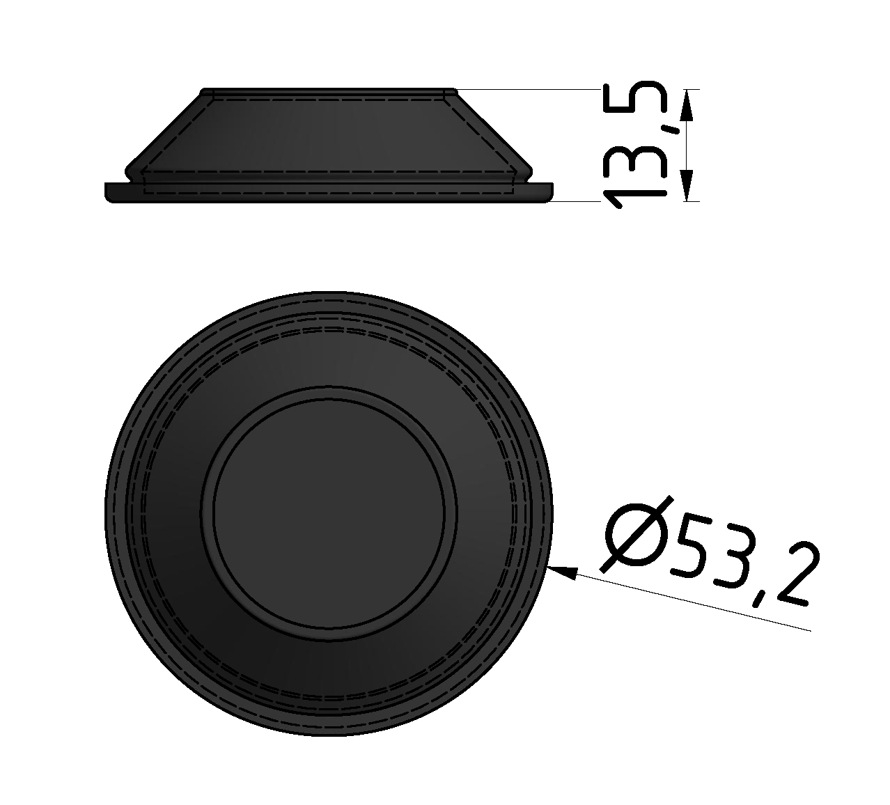 Gummieinsatz D60, schwarz