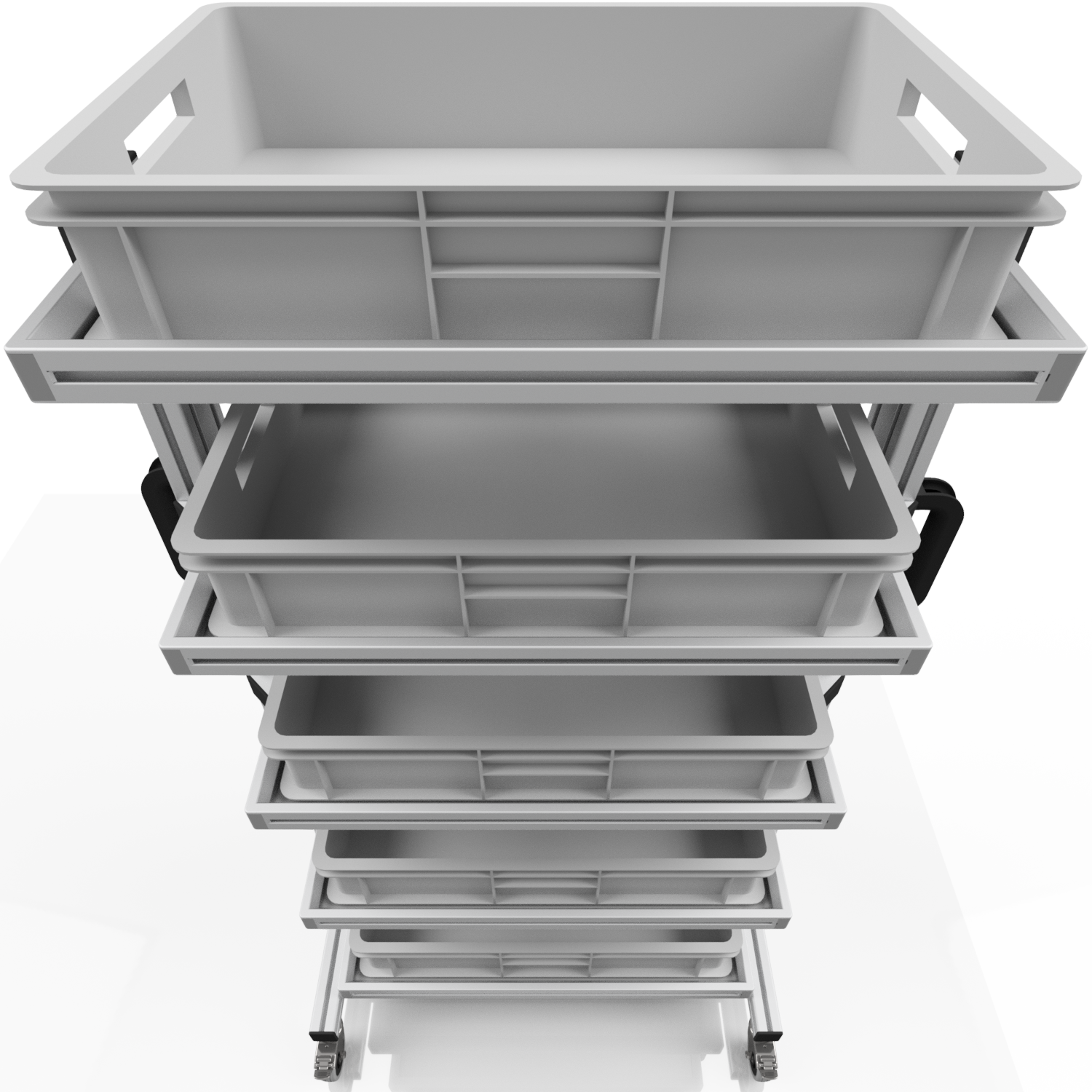 Systemwagen für Eurobehälter 60 x 40 H 134 cm ohne Auszug 