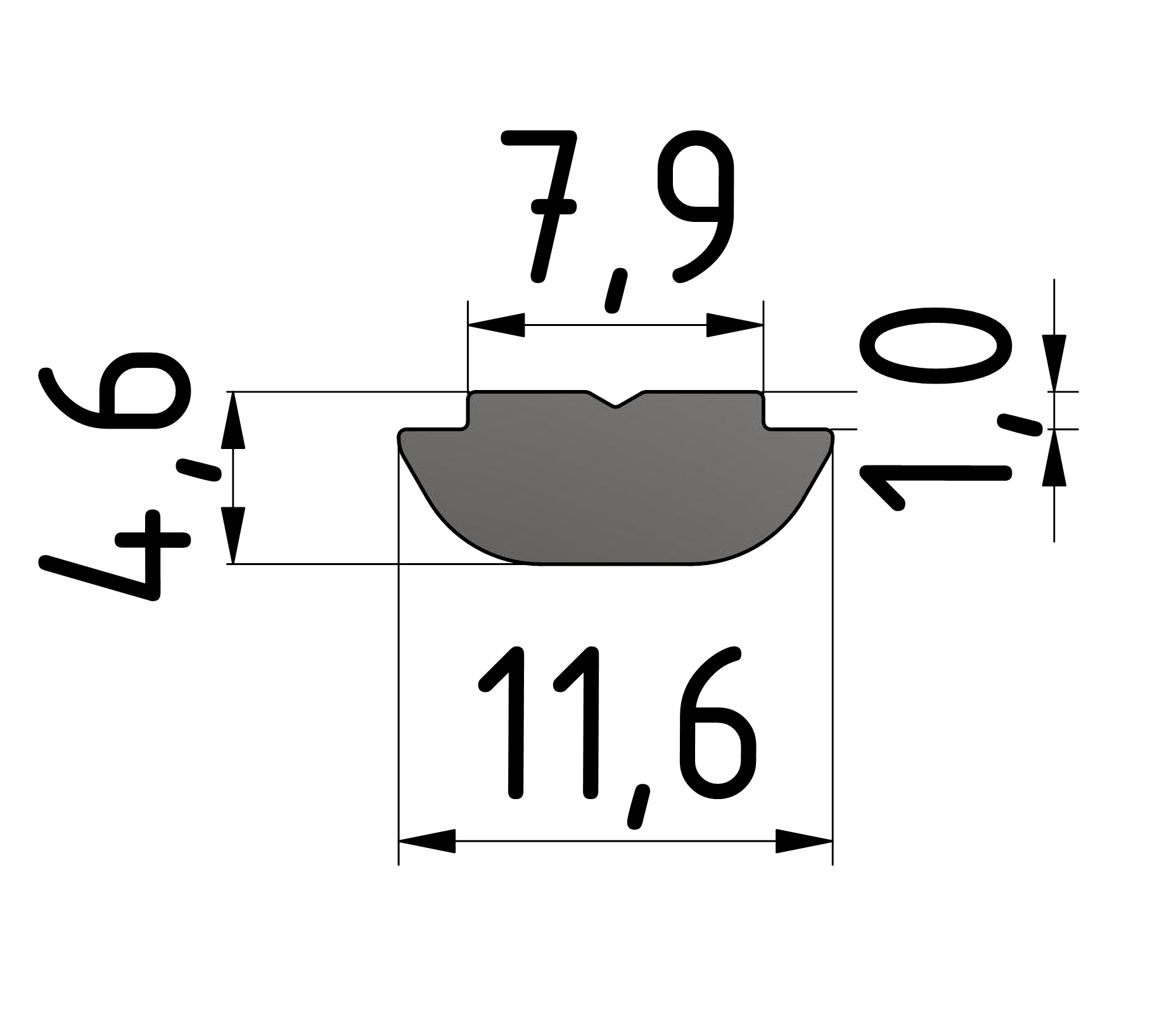 Nutensteinprofil B, verzinkt-8 SN2000