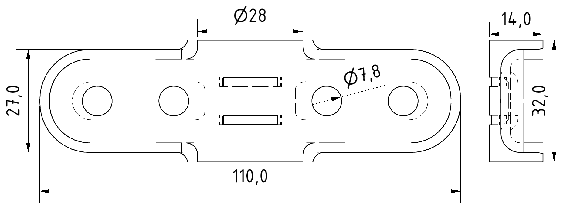 Schwenkverbinder beidseitig