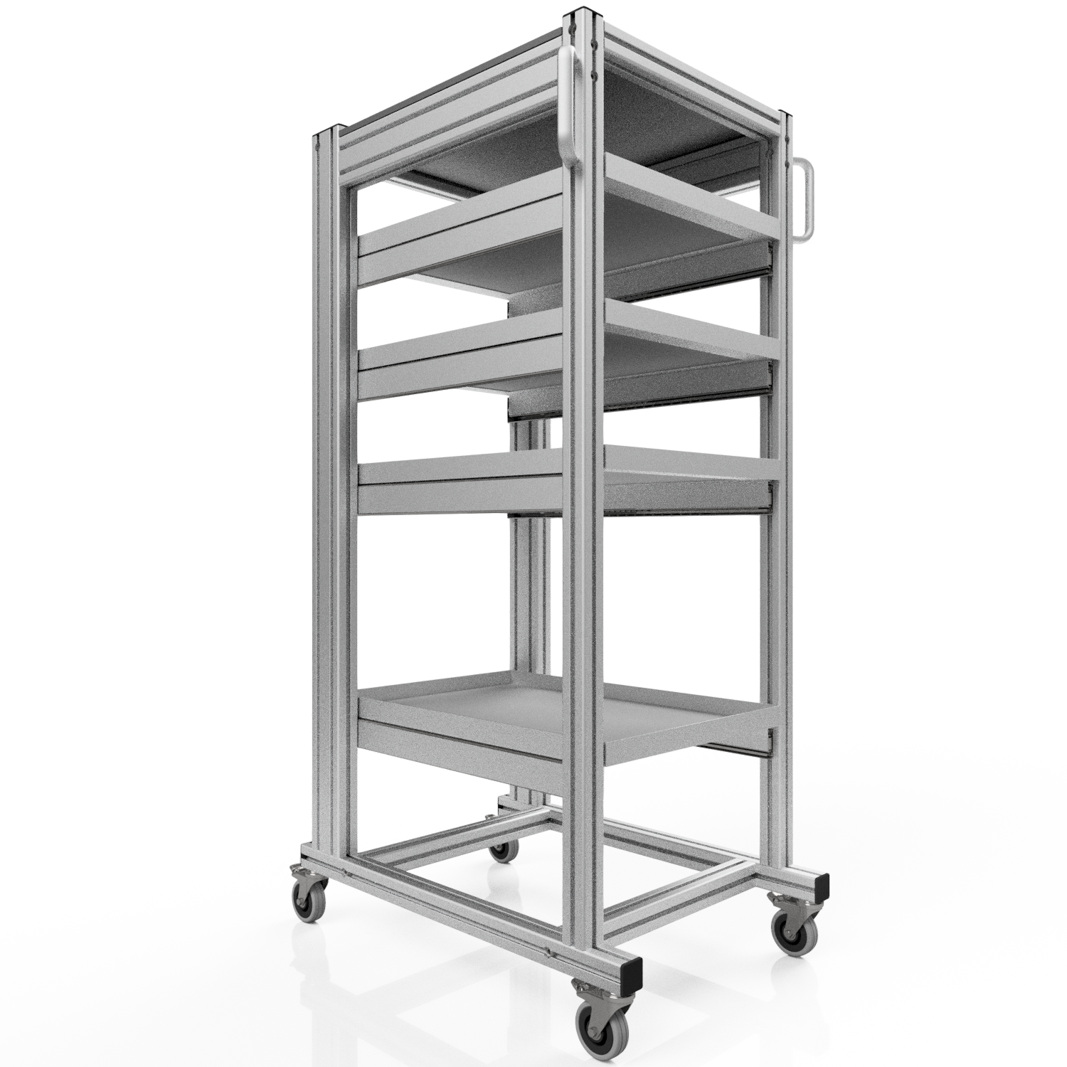 Systemwagen für Eurobehälter 60x40 H 134 cm