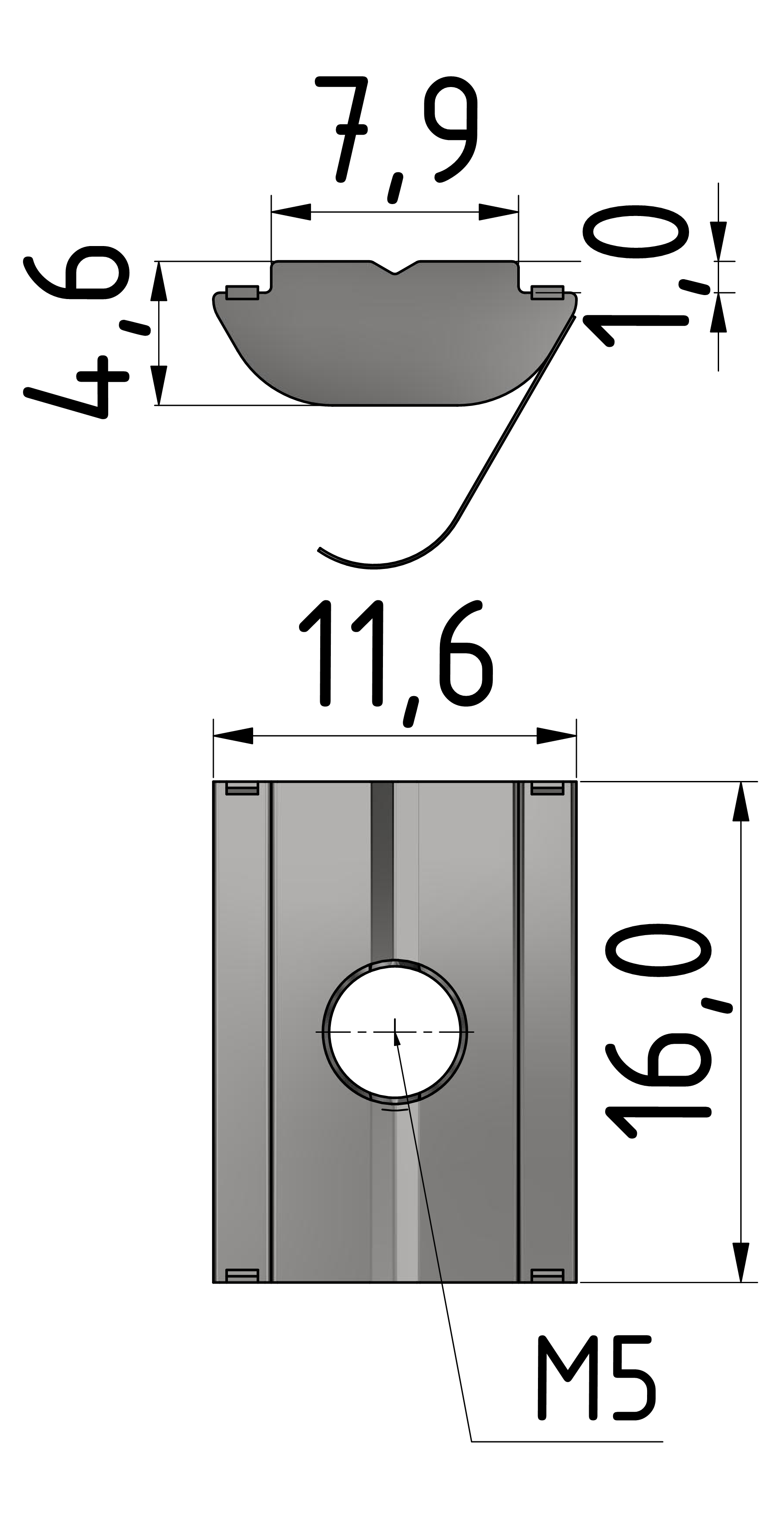 Nutenstein B M5 Feder, verzinkt-8