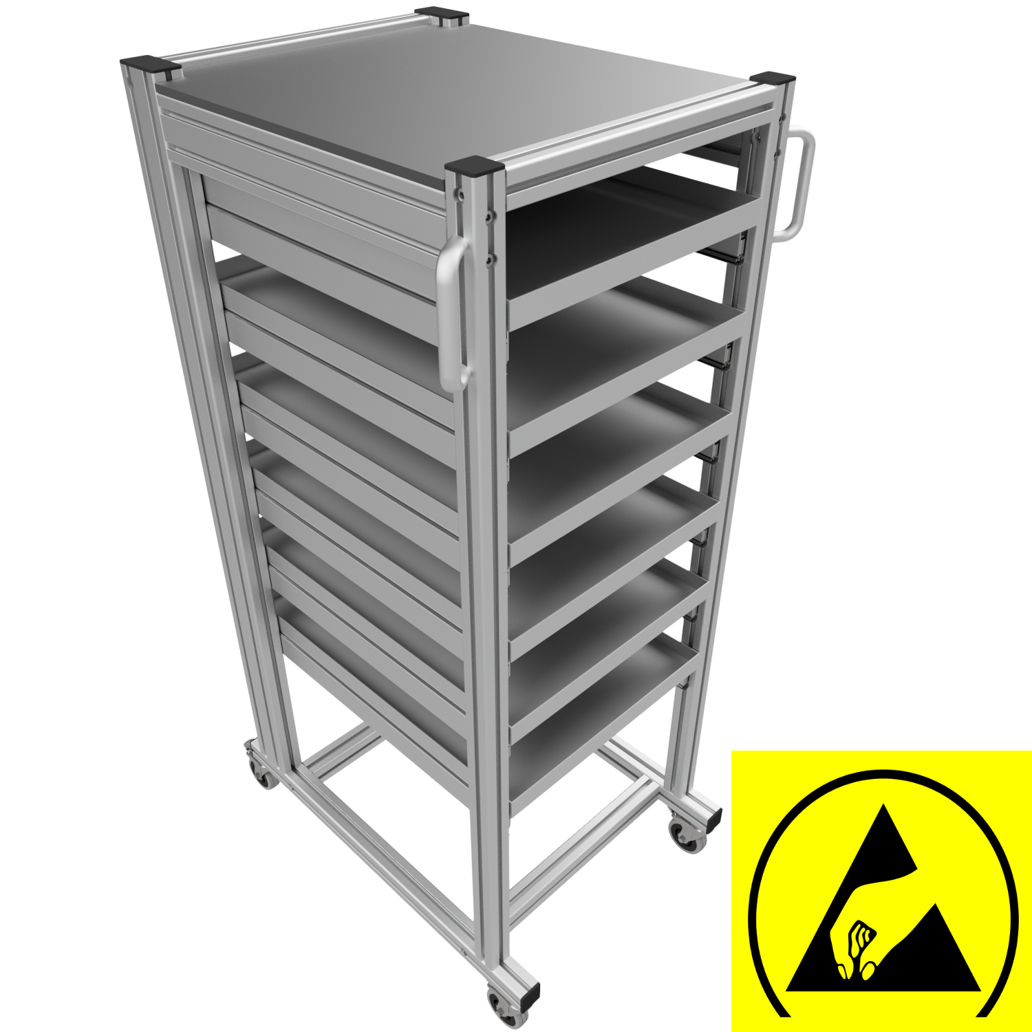 ESD Systemwagen für Eurobehälter 60x40 H 134 cm