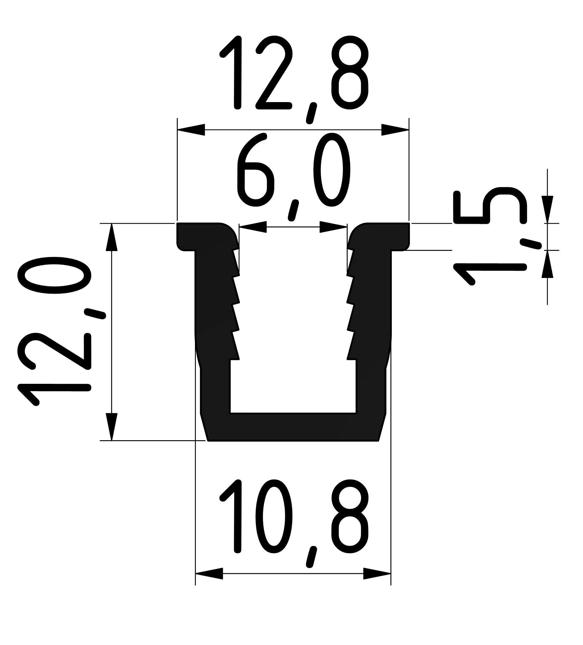 Einfassprofil, schwarz-10