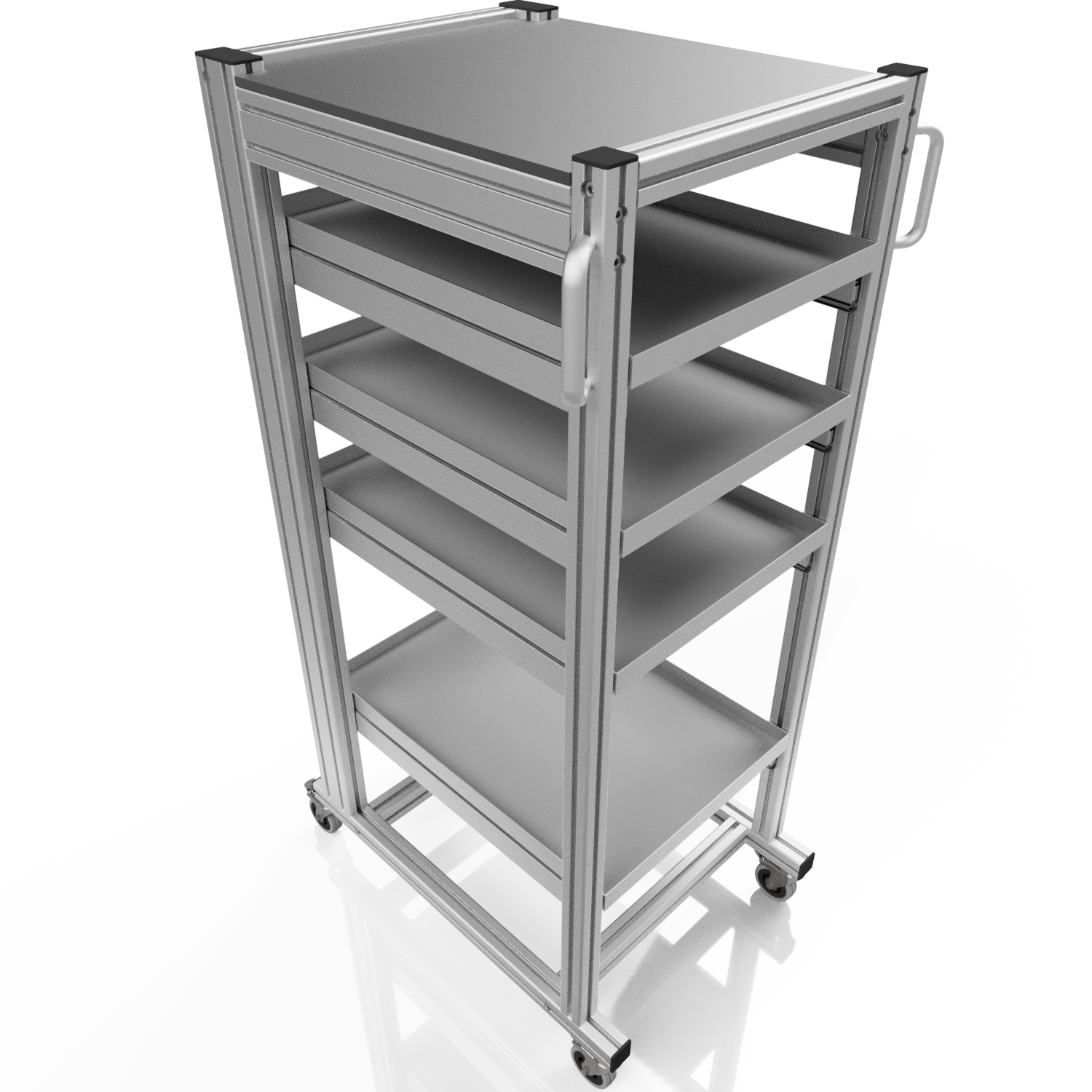 Systemwagen für Eurobehälter 60x40 H 134 cm