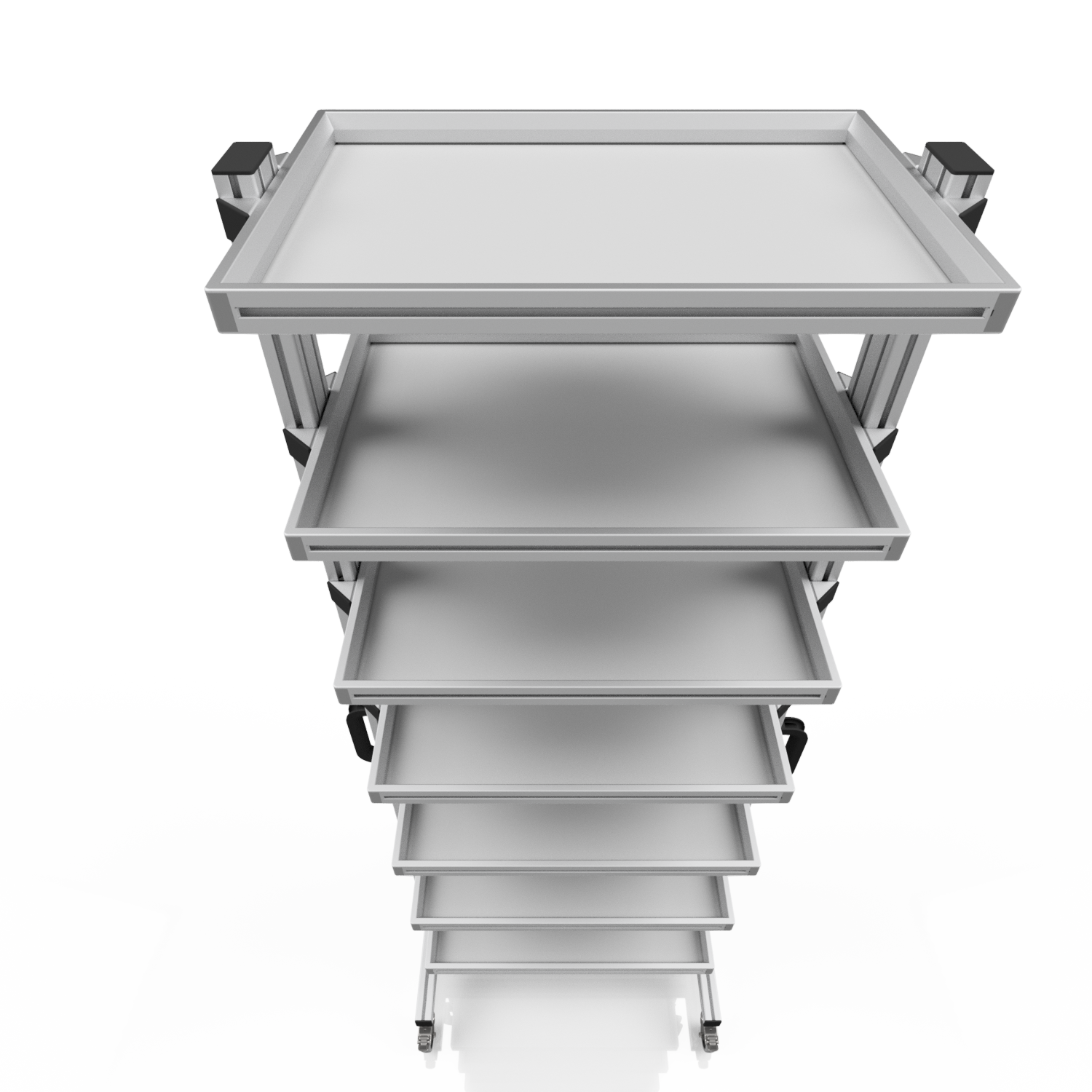 System trolley for Euro containers 60 x 40 H 200 cm without pull-out