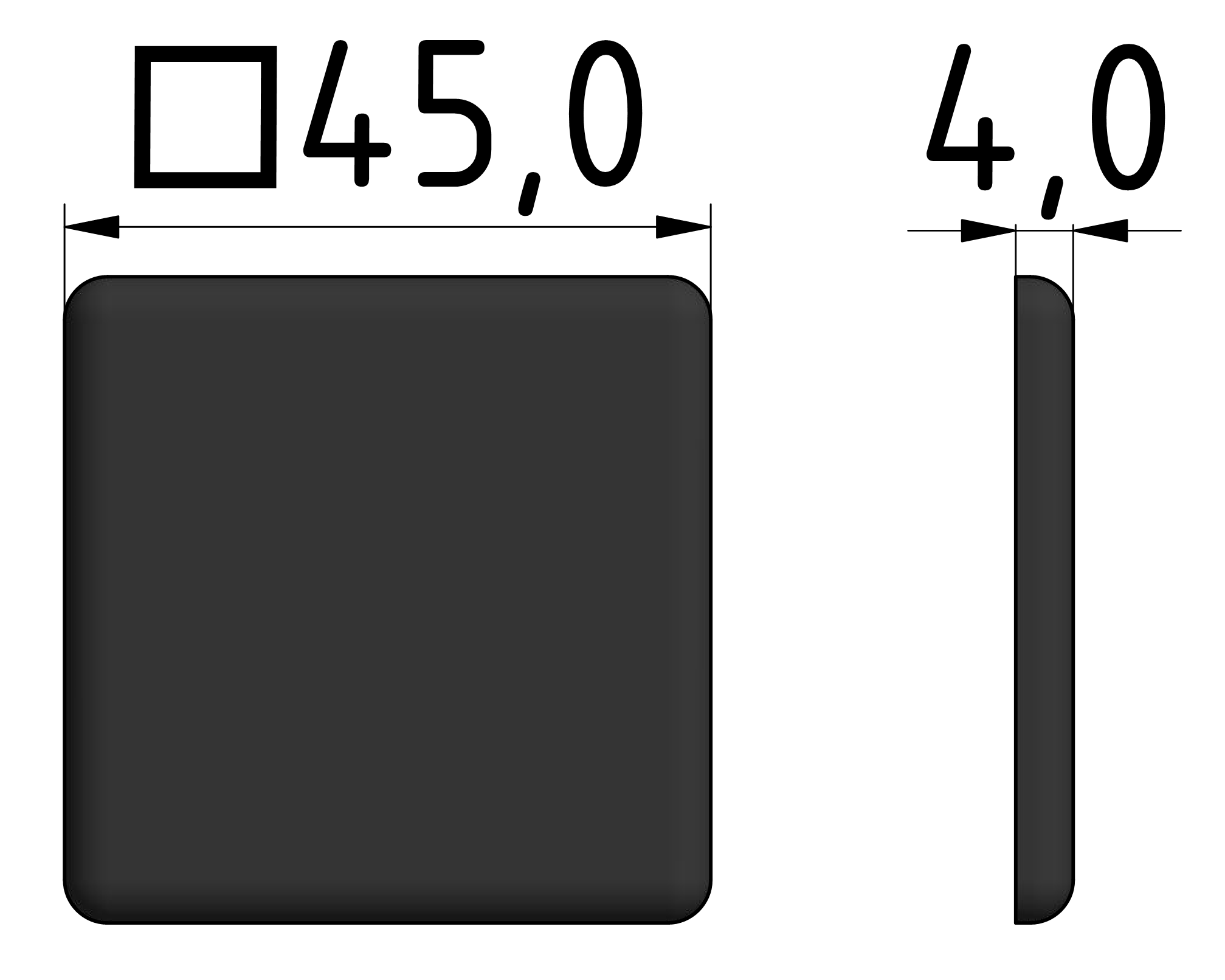 Abdeckkappe 45x45, schwarz-10