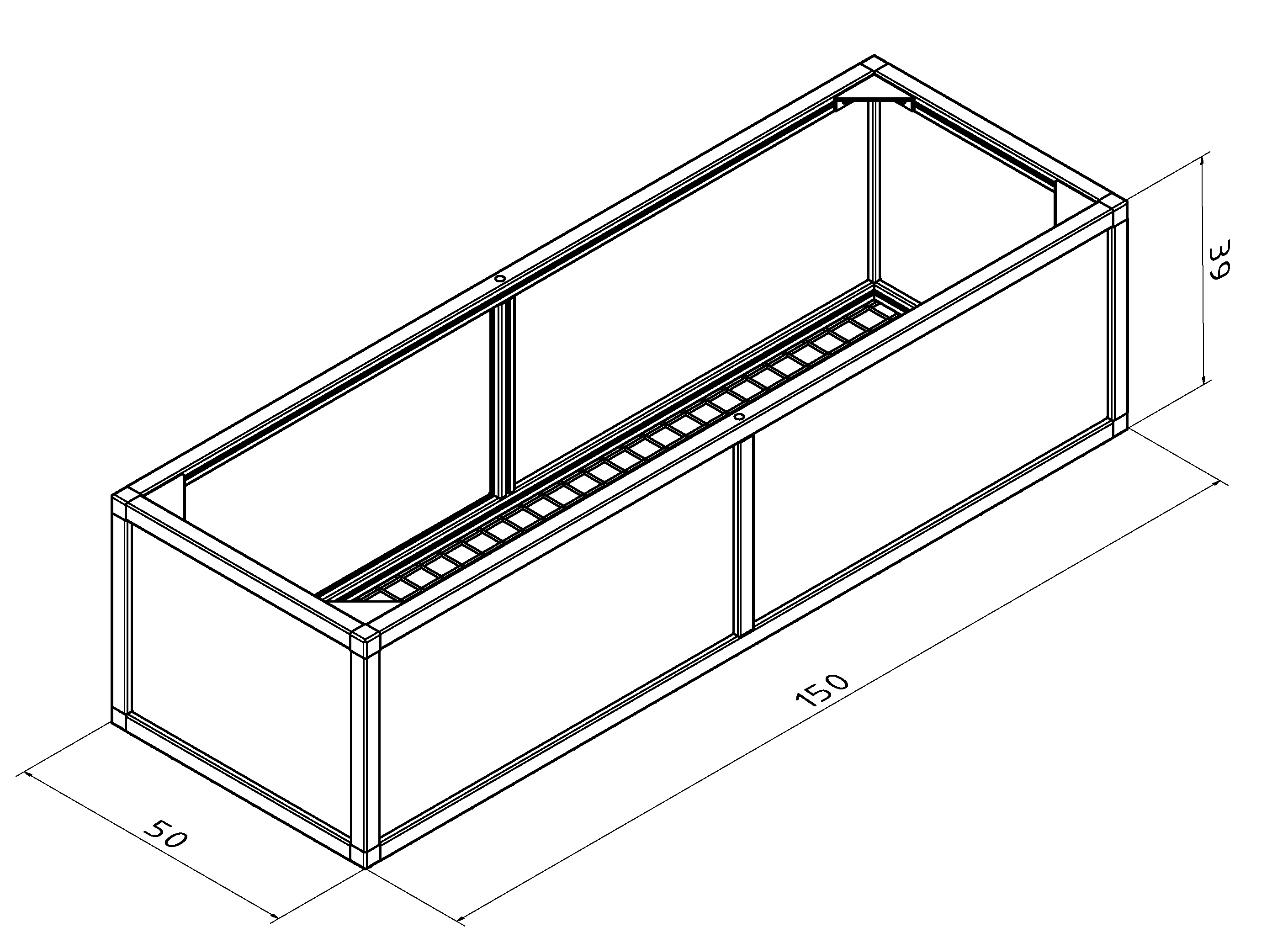 Raised bed aluline 150 x 50 cm