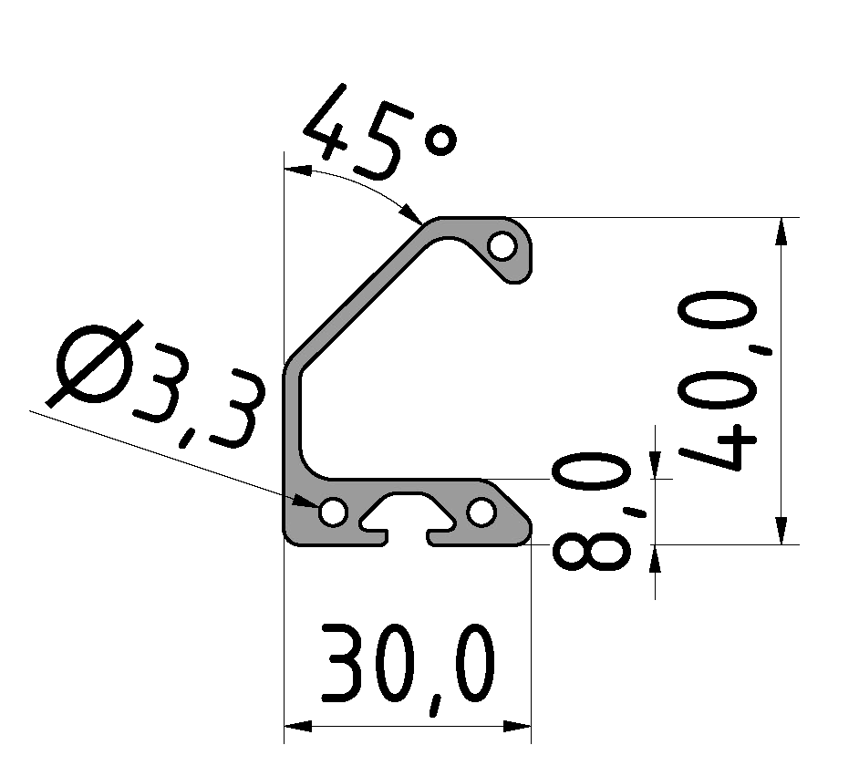 Grip Rail Profile, natural