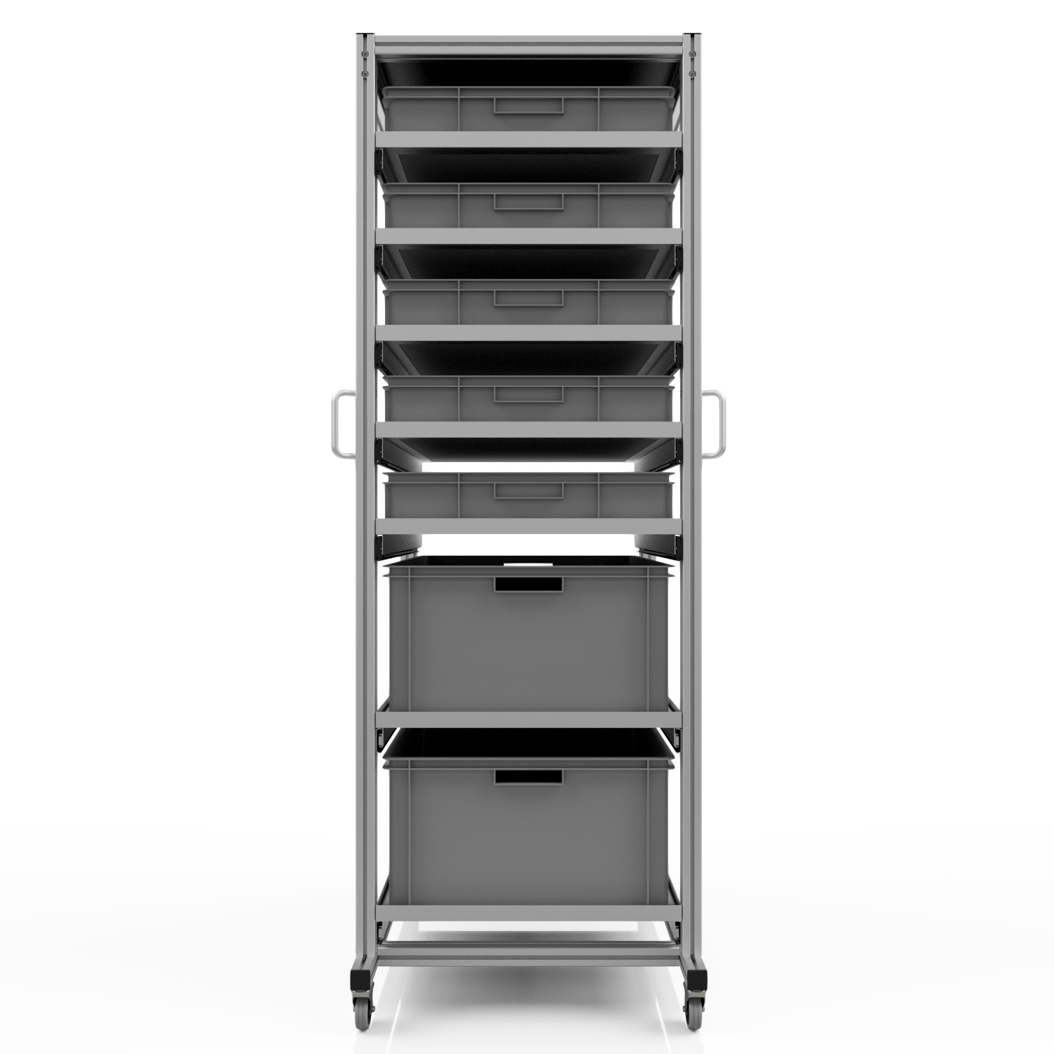 Systemwagen für Eurobehälter 80x60 H 200 cm