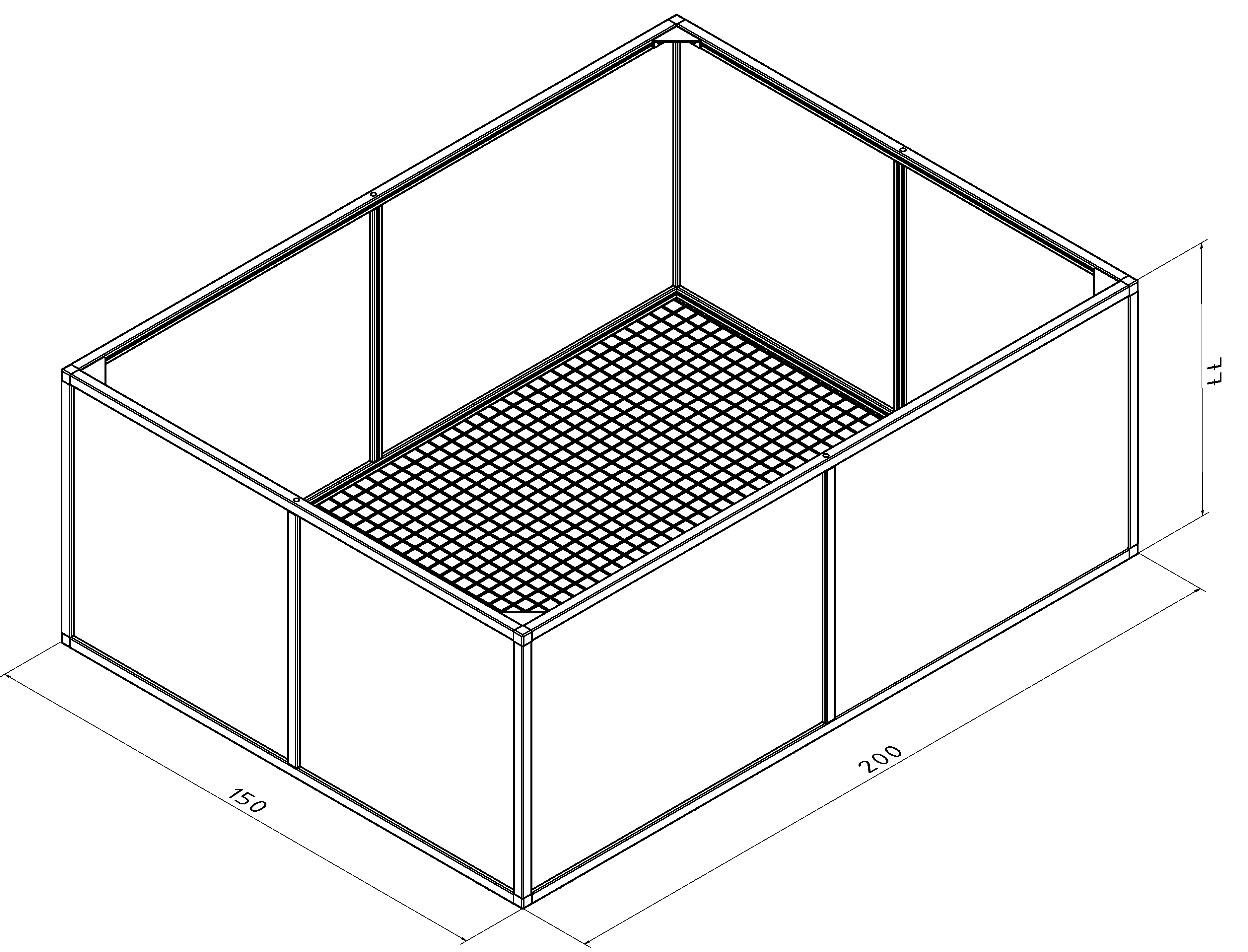 Raised bed aluline 200 x 150 cm