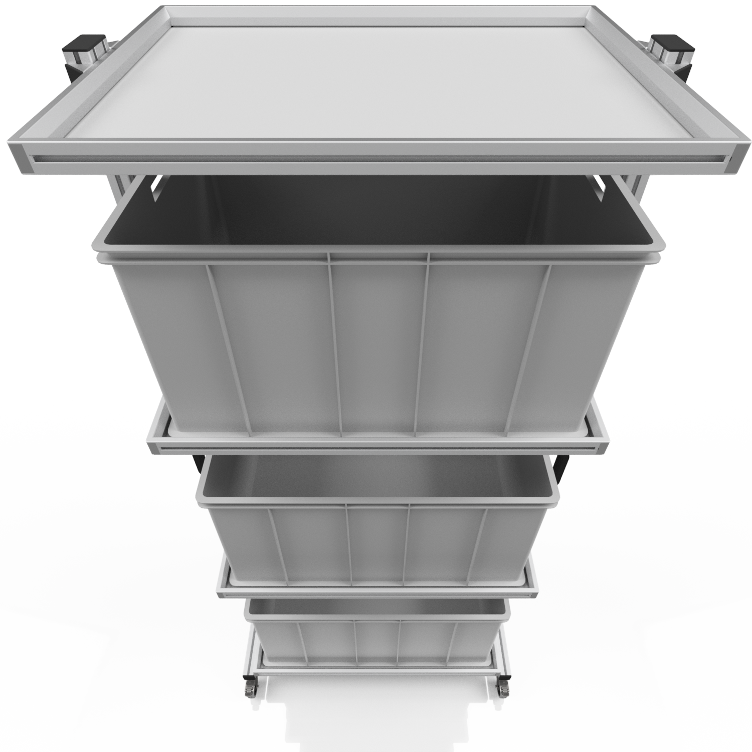 System trolley for Euro containers 80 x 60 H 200 cm without pull-out
