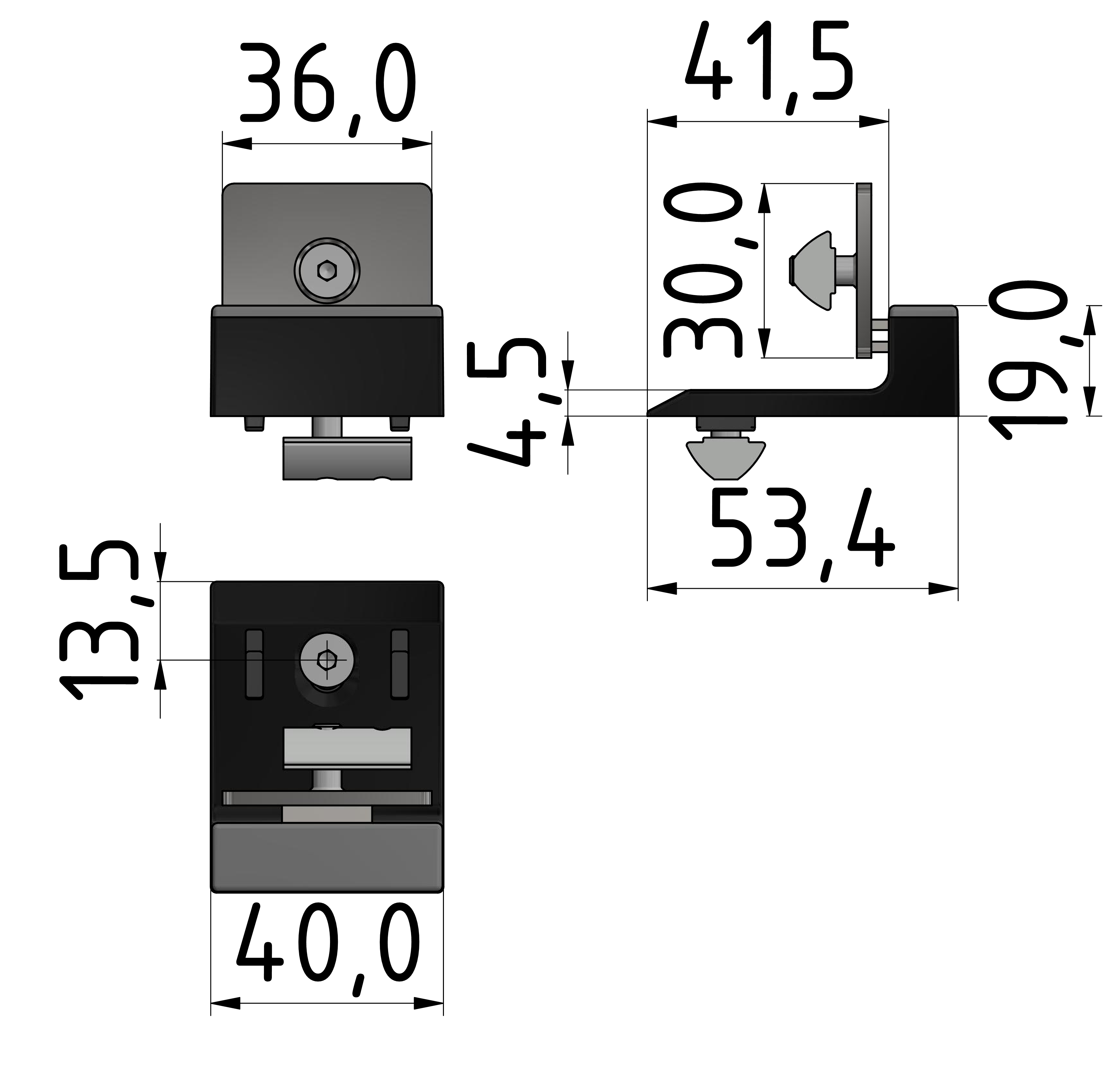 Magnetanschlag, schwarz - 6/8/10 Magnetanschlag, schwarz - 6/8/10