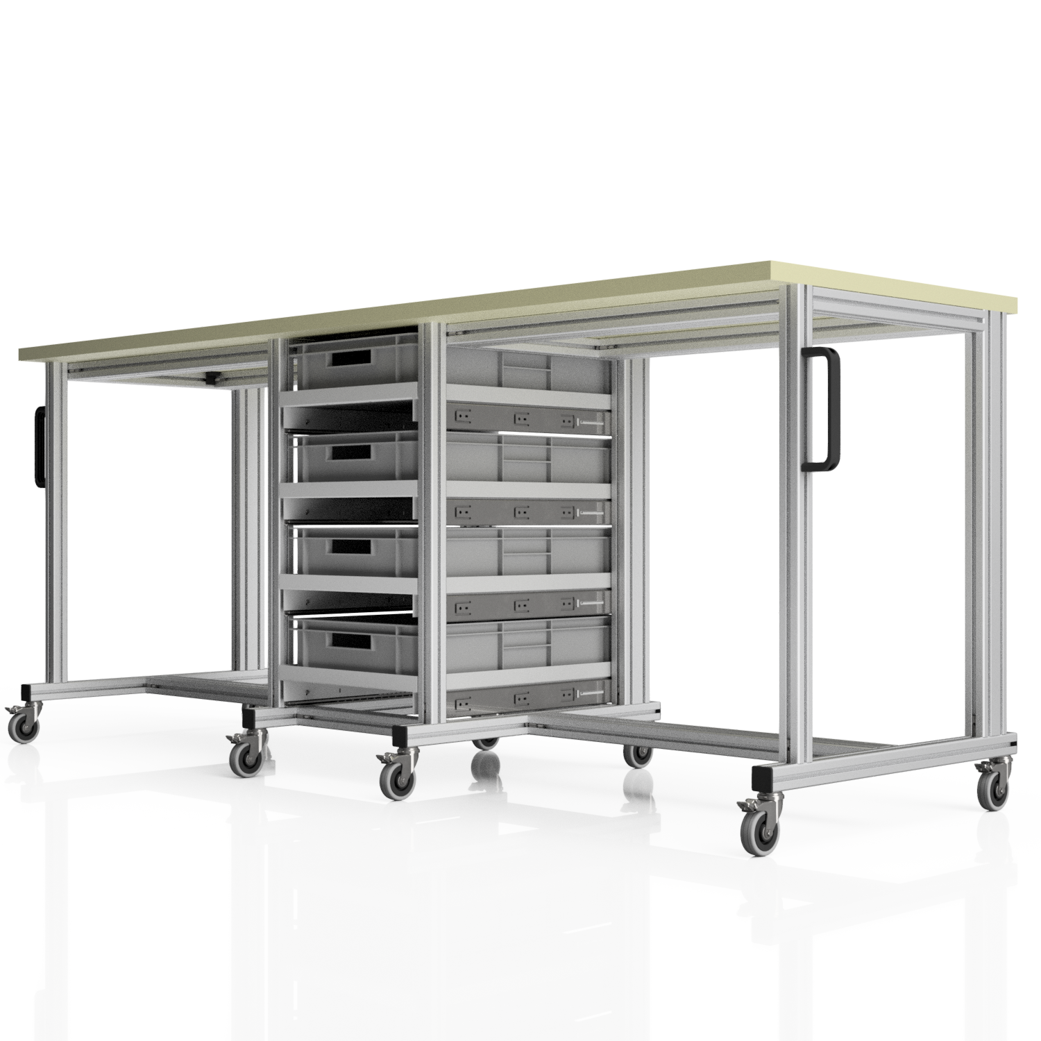 Systemtisch Pro 2200x720 mm mit Eurobehälter