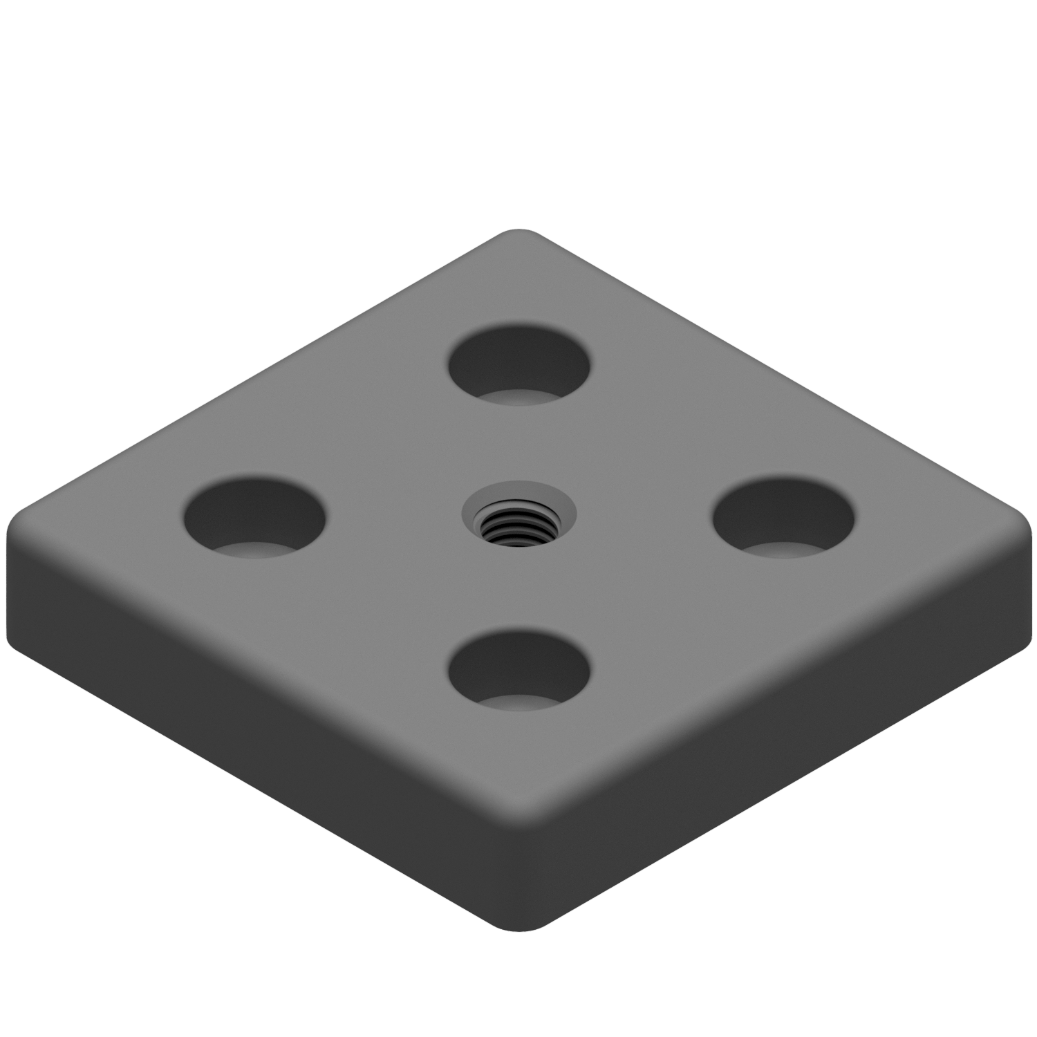 Base Plate 8 80x80, M10, white aluminium