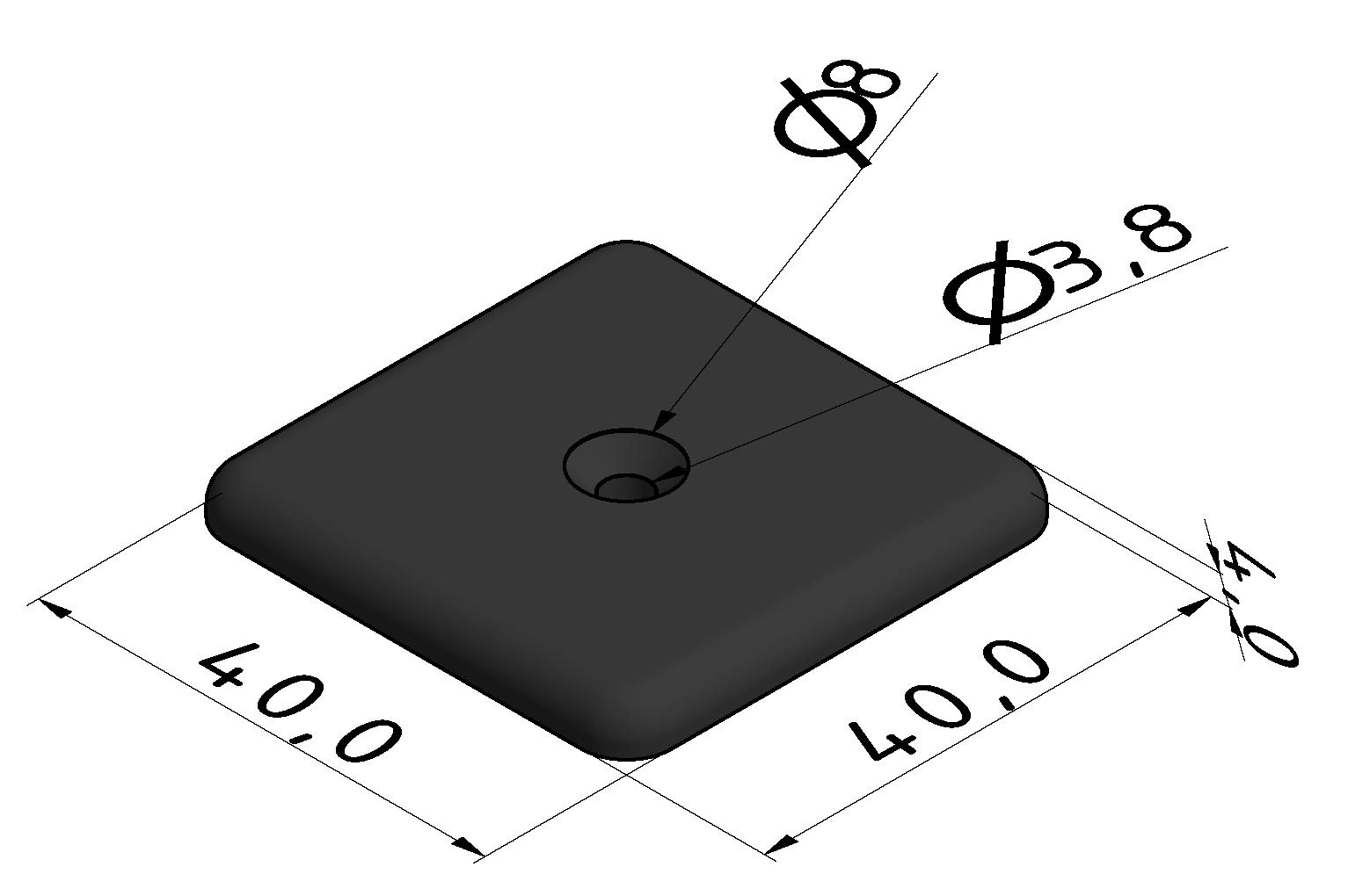 Cap 8 40x40 VS, black