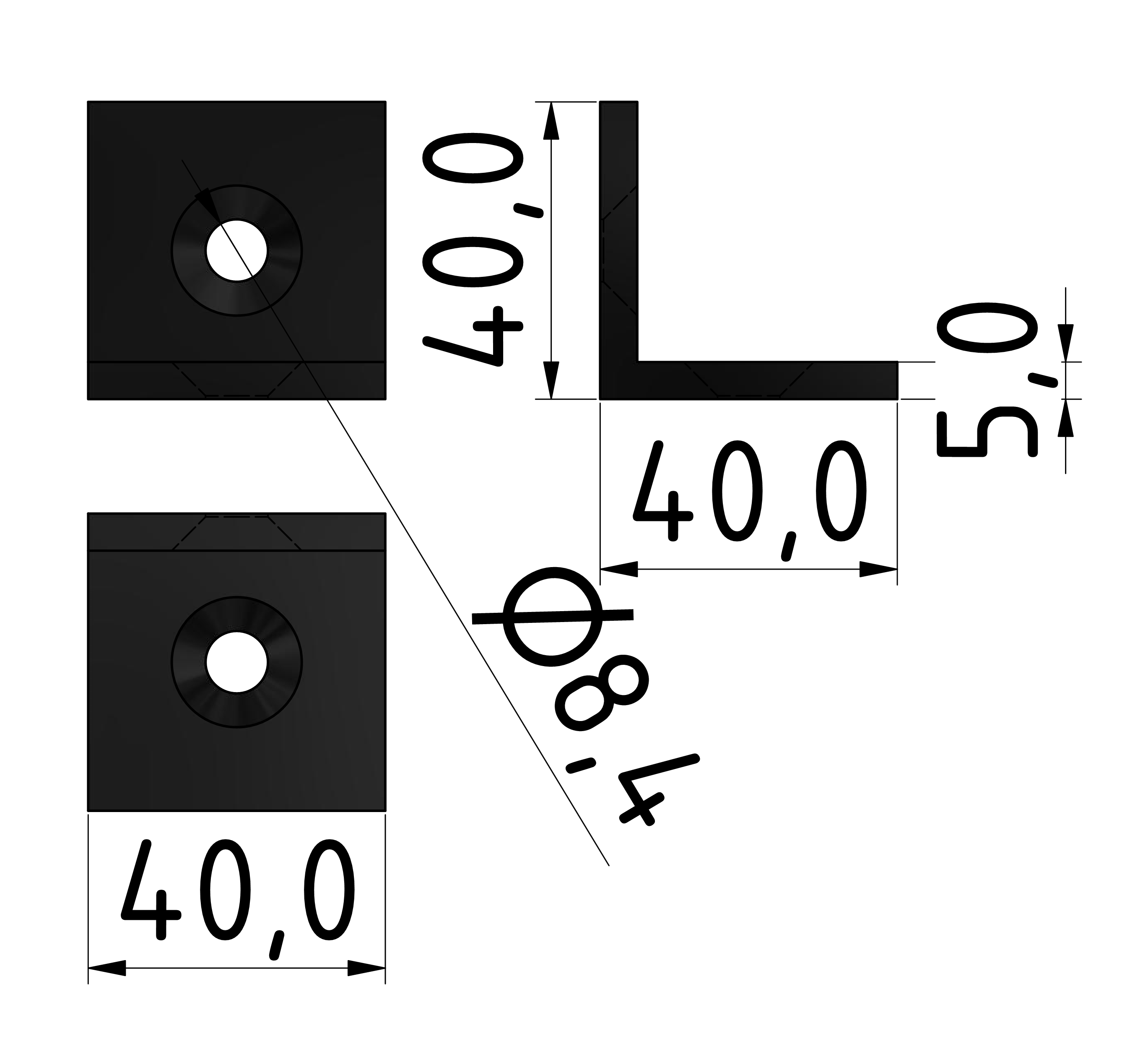 Angle Bracket 40 ST, black-10 Angle Bracket 40 ST, black-10