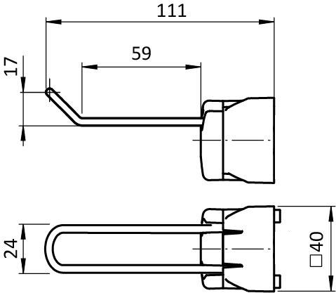 Haken 8 80x20, ESD ähnlich RAL 9005