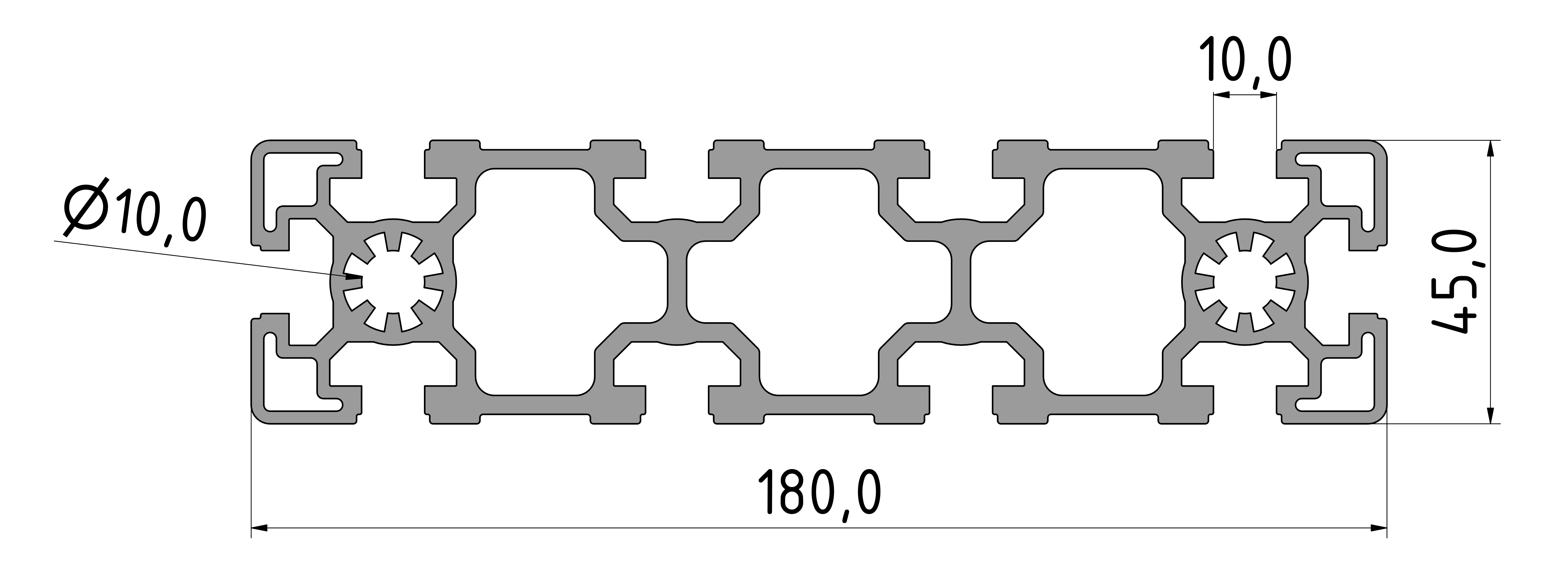 Strebenprofil 45x180L Strebenprofil 45x180L
