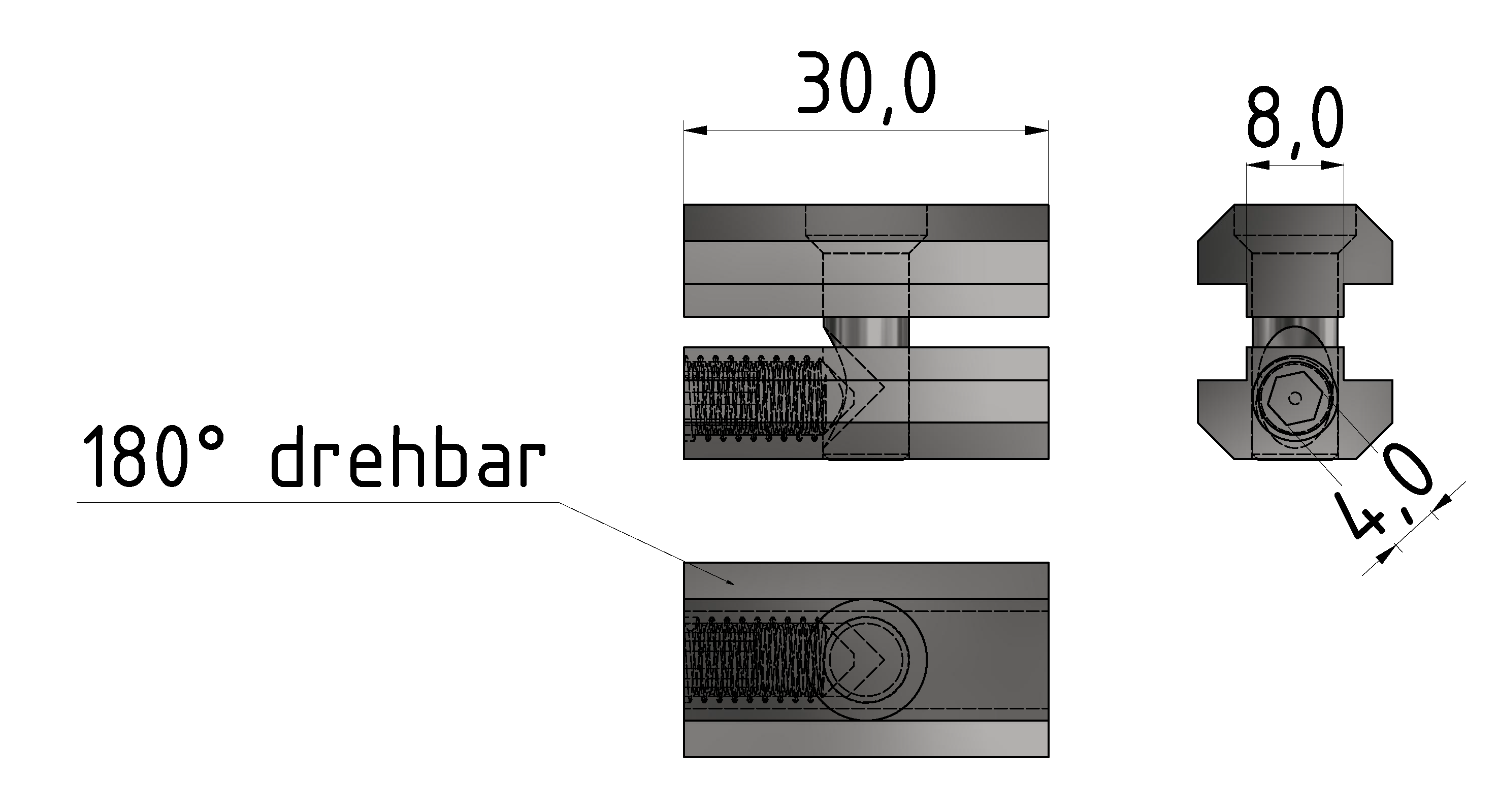 Parallel-Verbinder 8, verzinkt