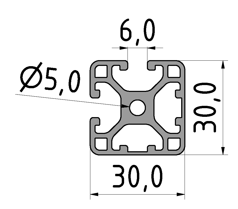 Profil 6 30x30 2N90 leicht, natur Profil 6 30x30 2N90 leicht, natur