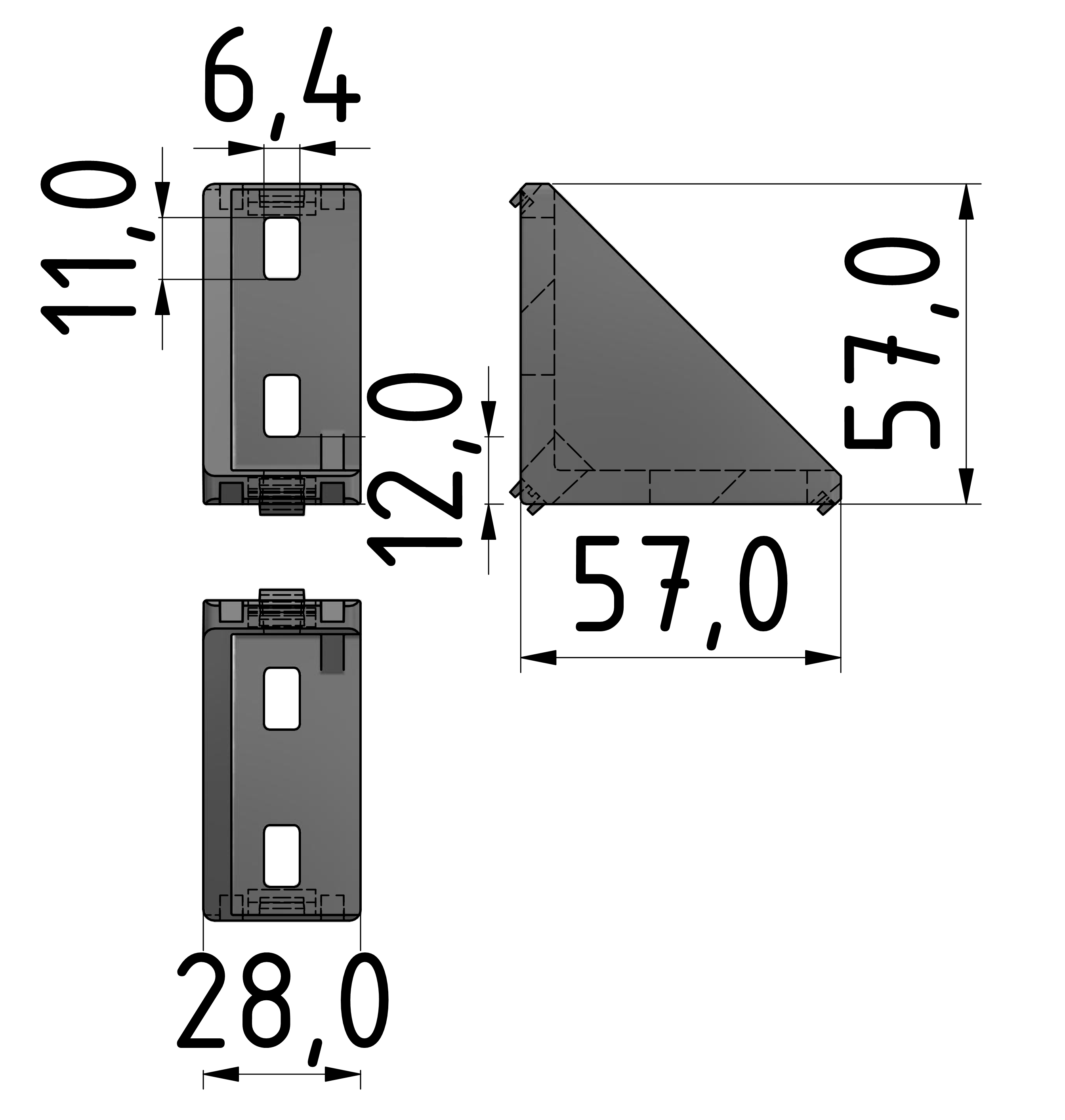 Winkel 30x60, weißaluminium-10 Winkel 30x60, weißaluminium-10