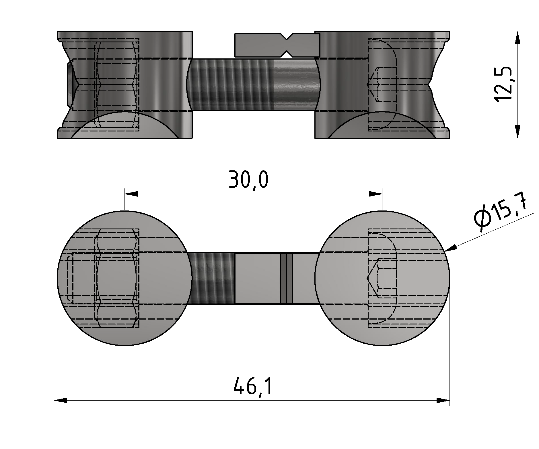Universal-Butt-Fastening Set 6, bright zinc-plated