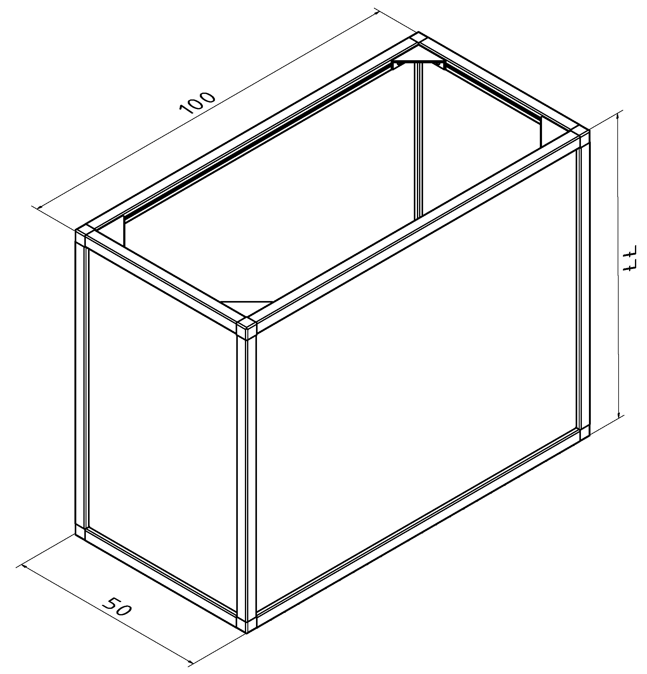 Hochbeet aluline  100 x 50 cm Bausatz