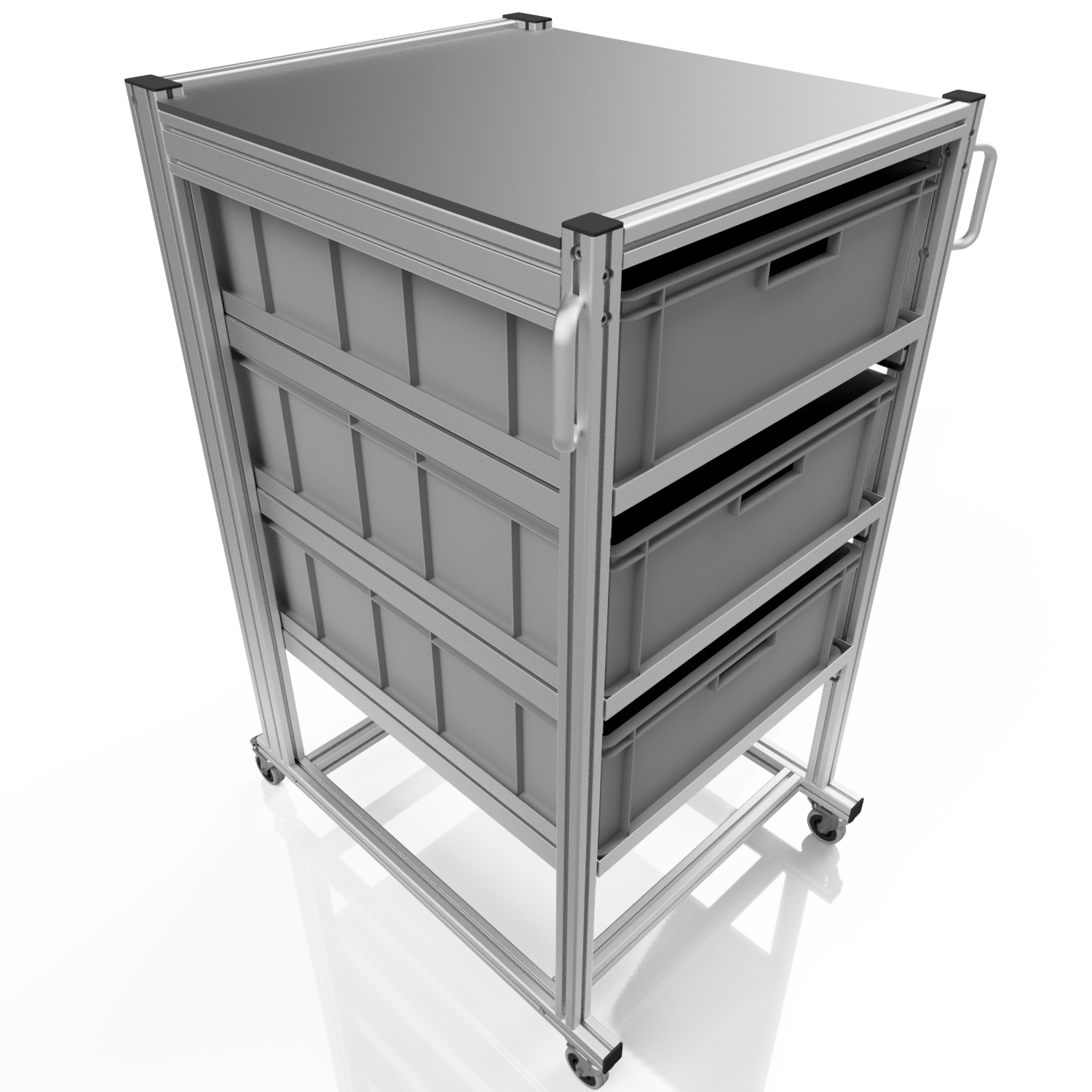 System trolley for Euro container 80x60 H 134 cm