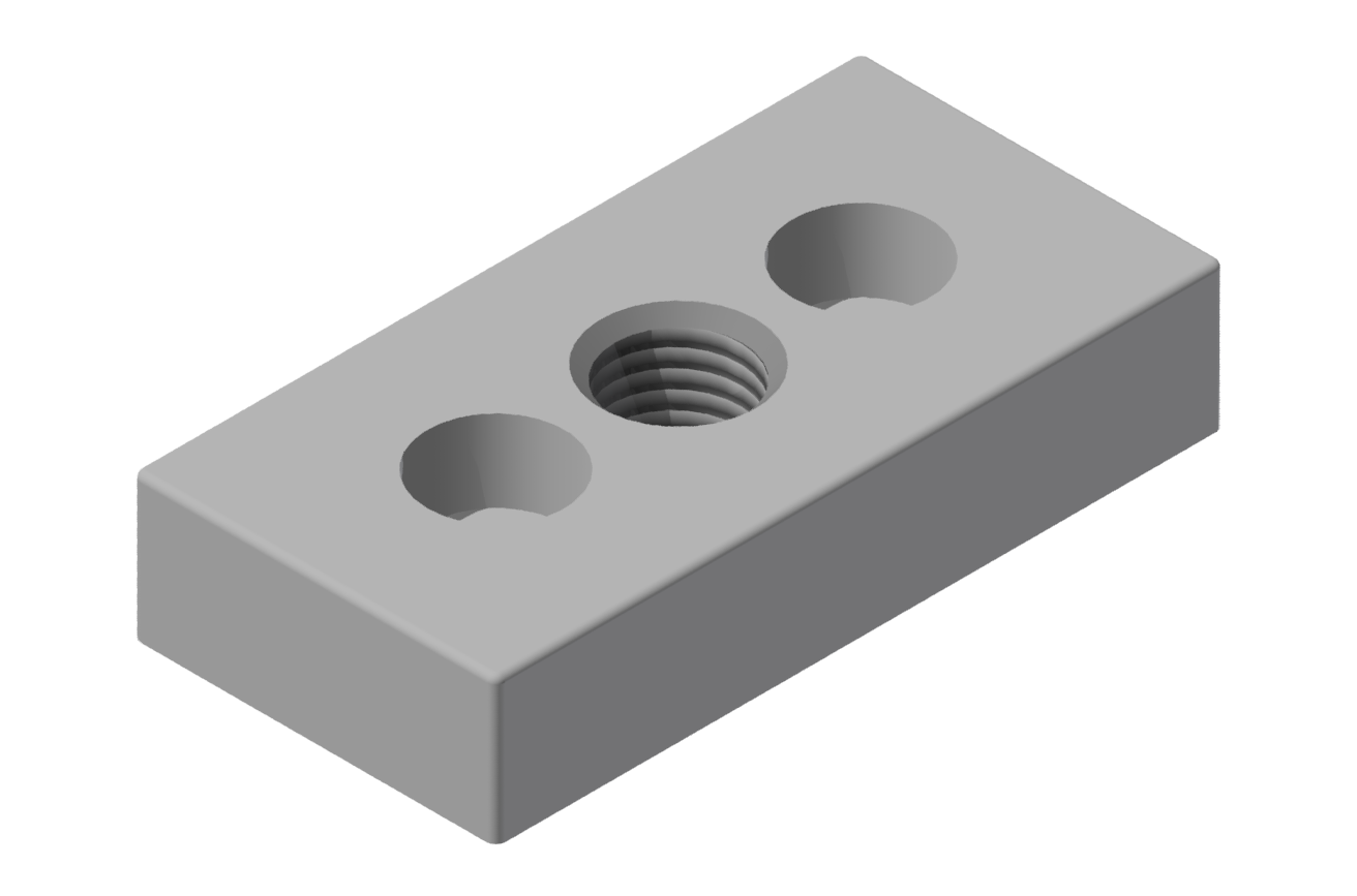 Fußplatte X 8 80x40, M16, weißaluminium
