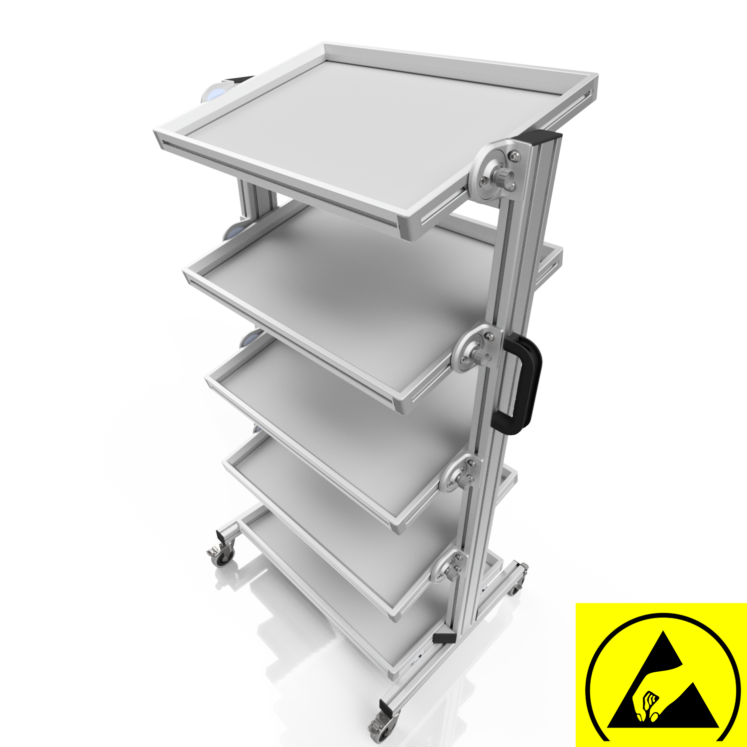ESD Systemwagen für Eurobehälter 60 x 40 H 134 cm neigbar