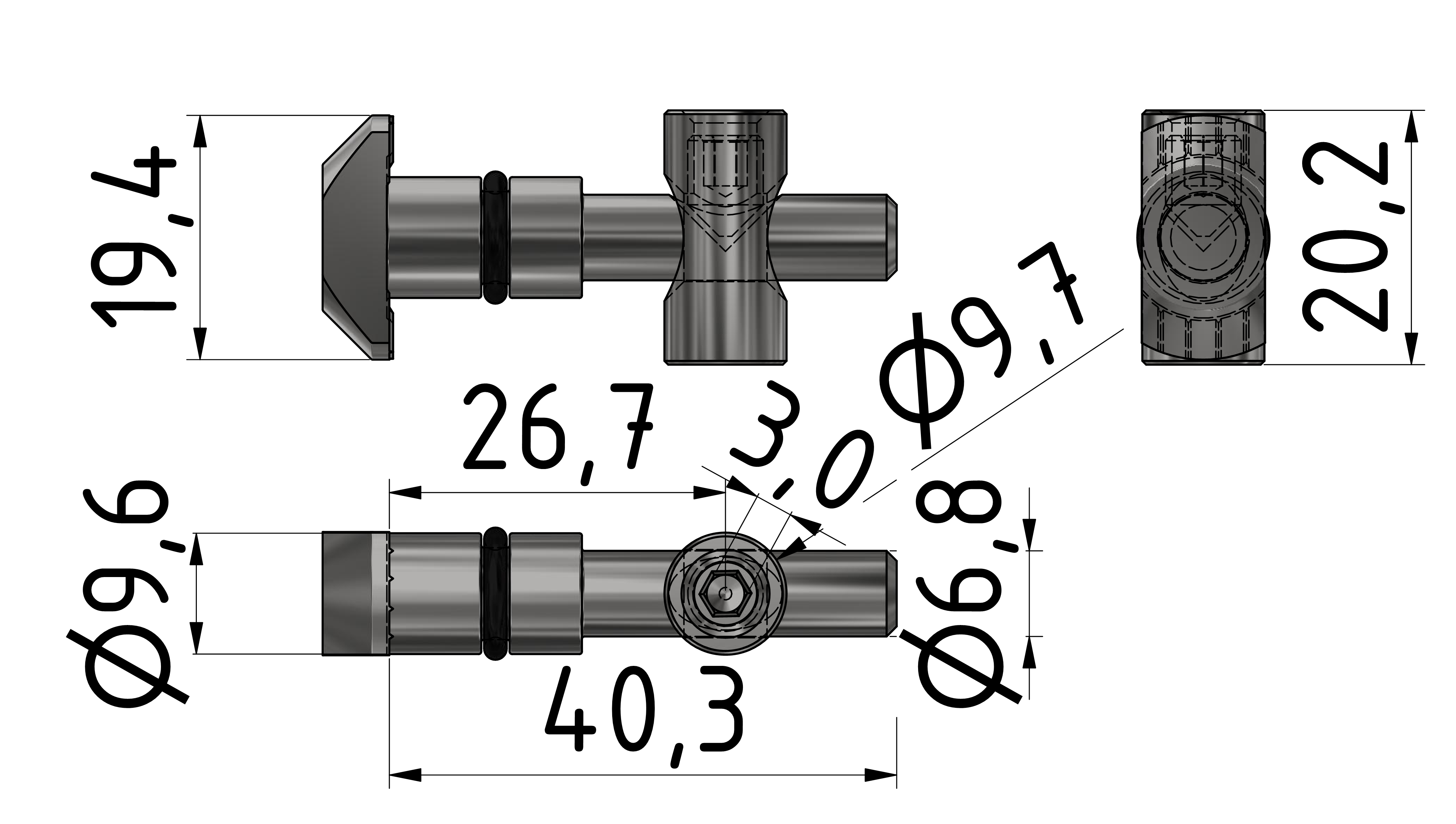 Schnellspannverbinder 9,8/ 0°, verzinkt-10