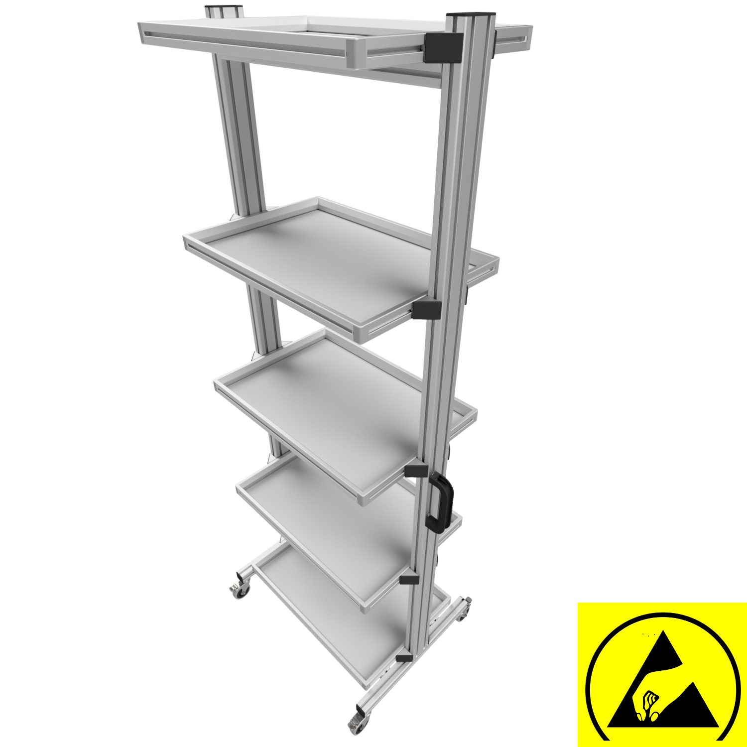 ESD Systemwagen für Eurobehälter 60 x 40 H 200 cm ohne Auszug