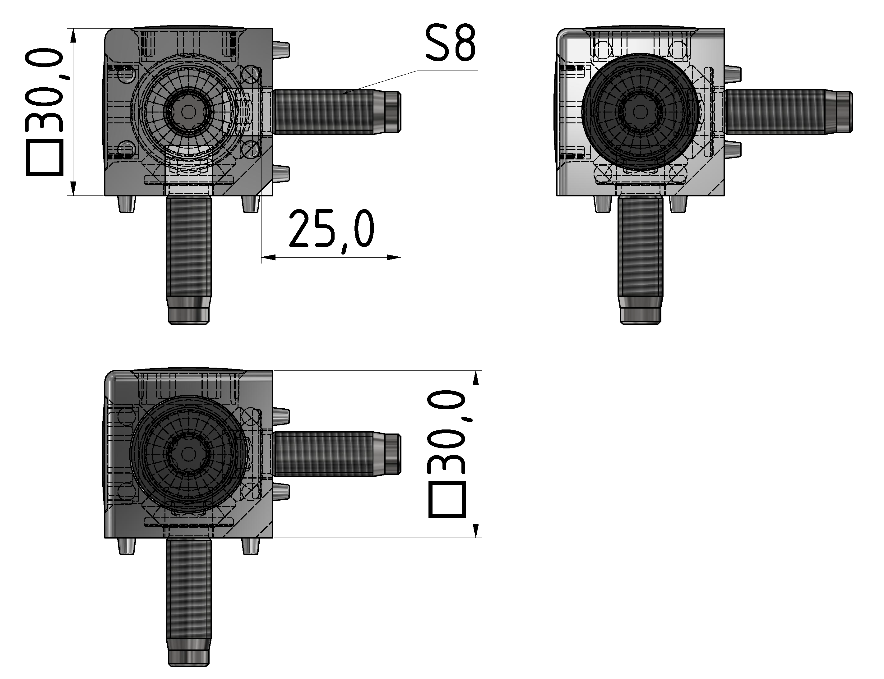 Würfelverbindersatz 3D 30, natur-8