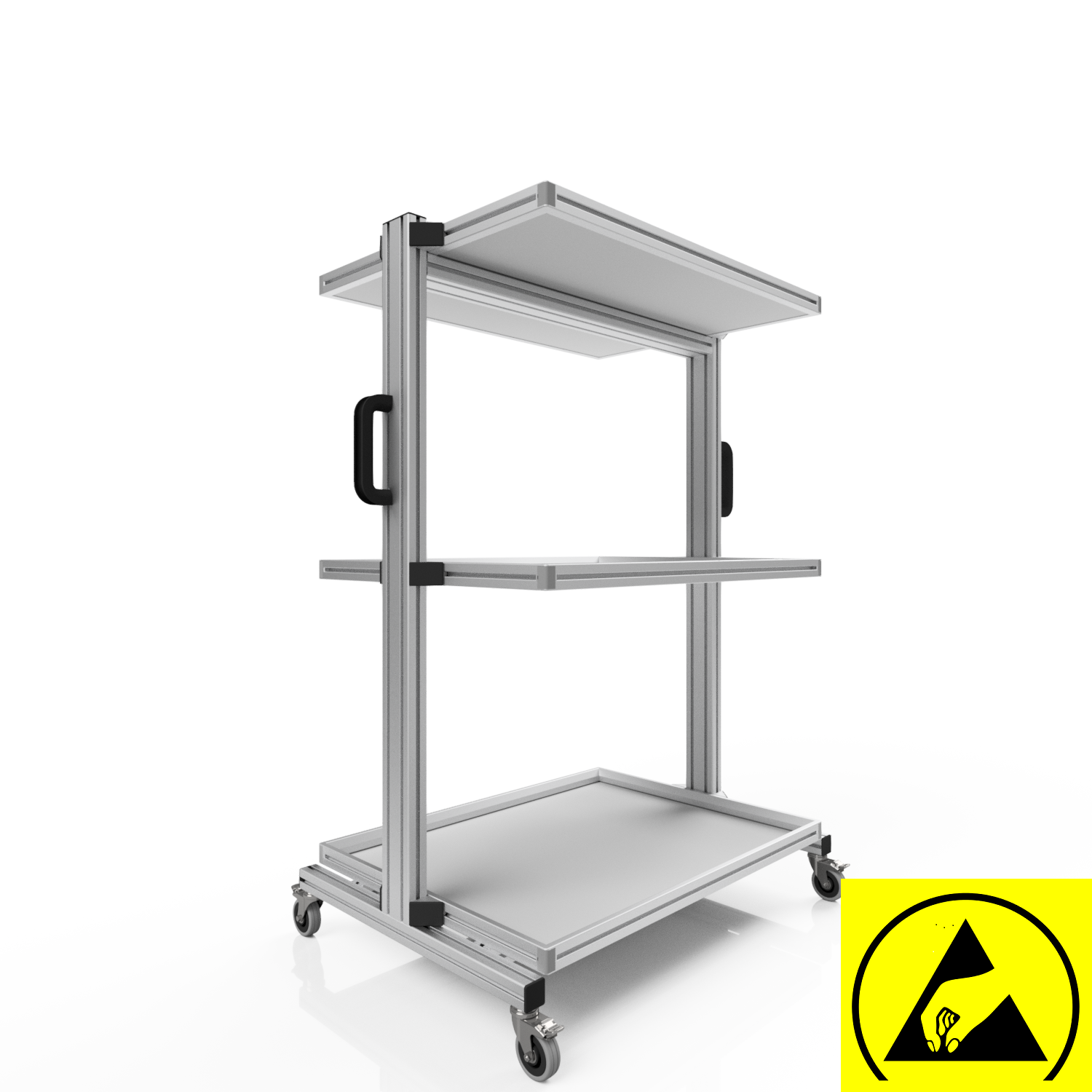 ESD system trolley for Euro containers 80 x 60 H 134 cm without pull-out