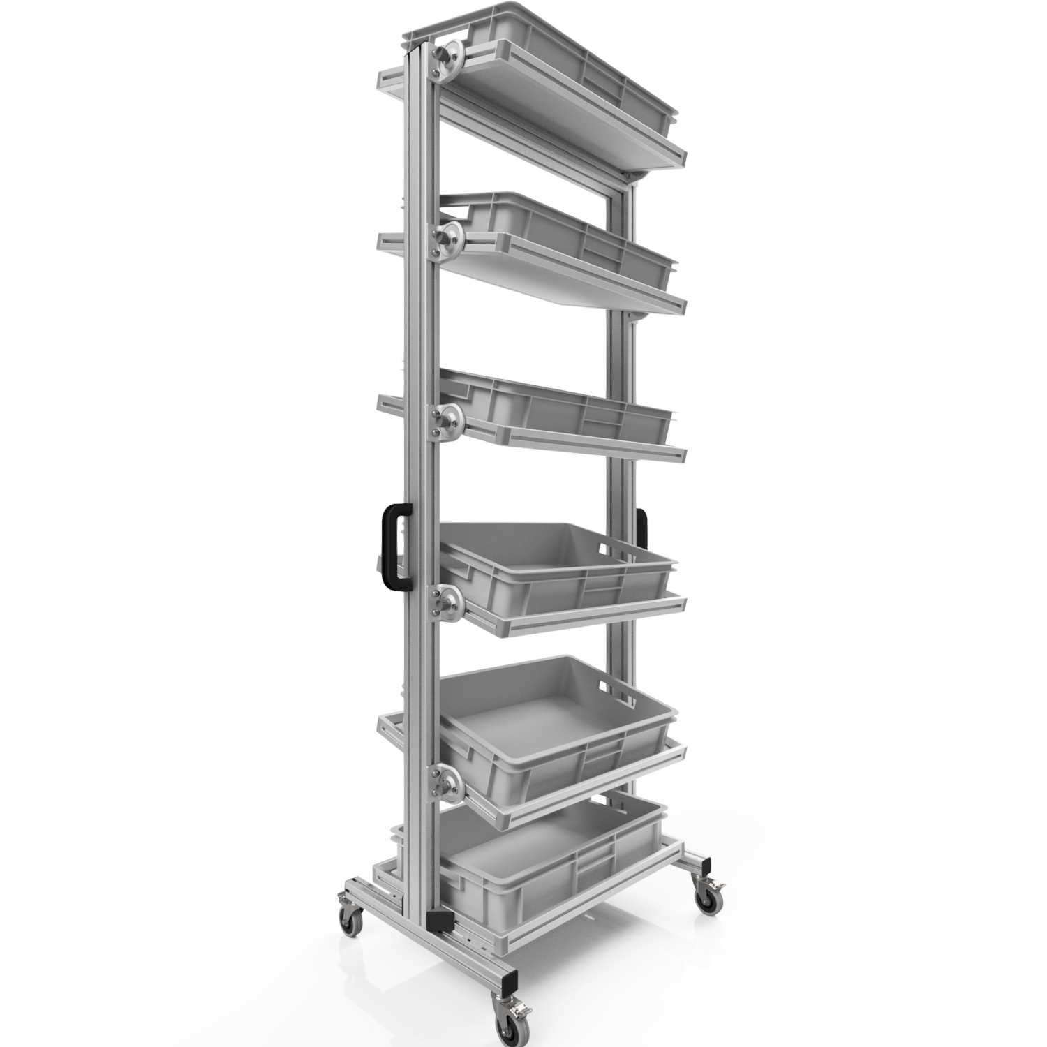 Systemwagen für Eurobehälter 60 x 40 H 200 cm neigbar