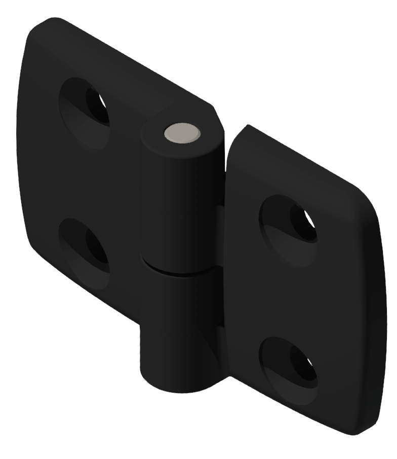 Plastic Combi Hinge non detachable 40x45 PA, black-10