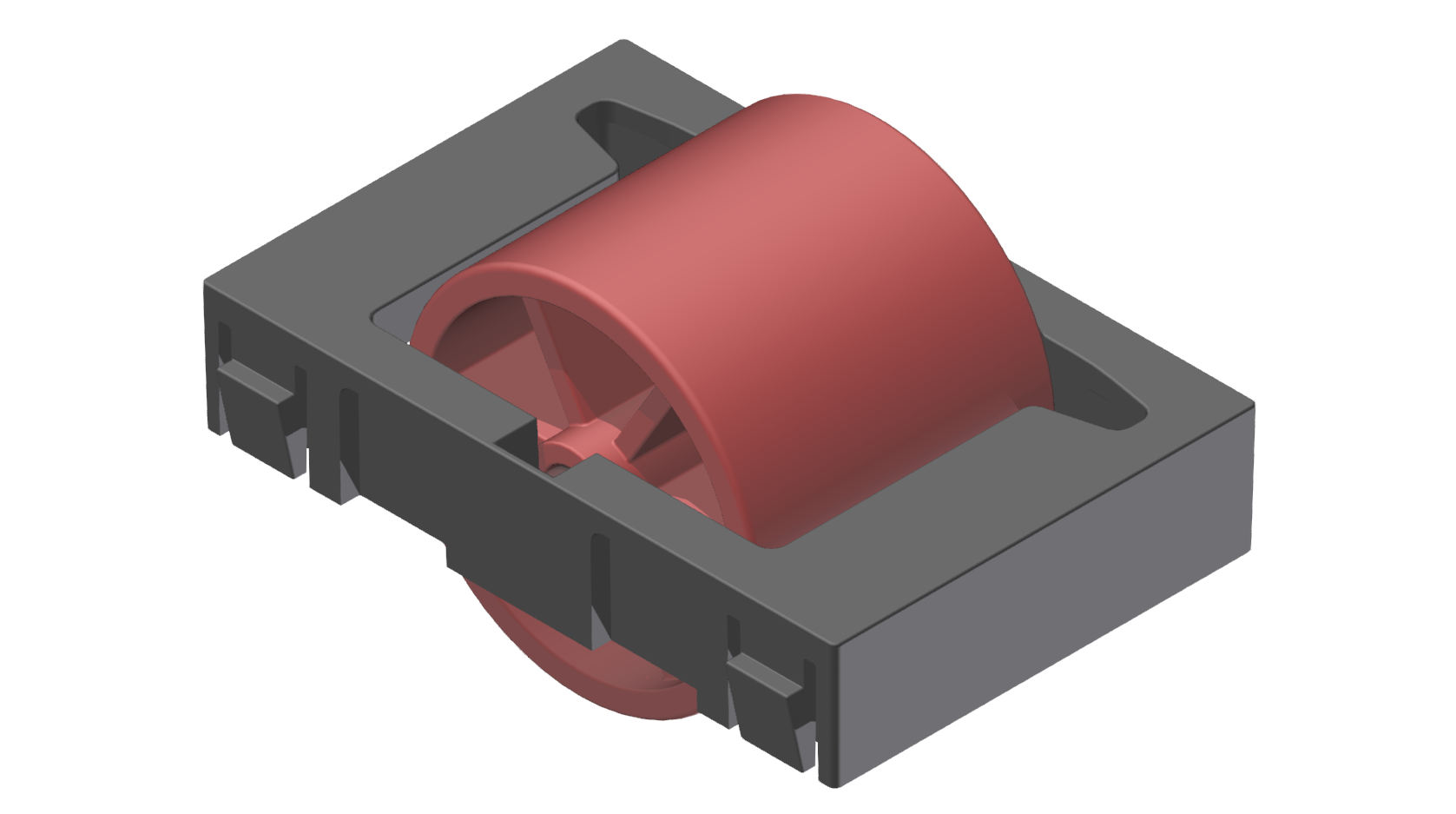 Rolleneinsatz D30, signalrot ähnlich RAL 3001