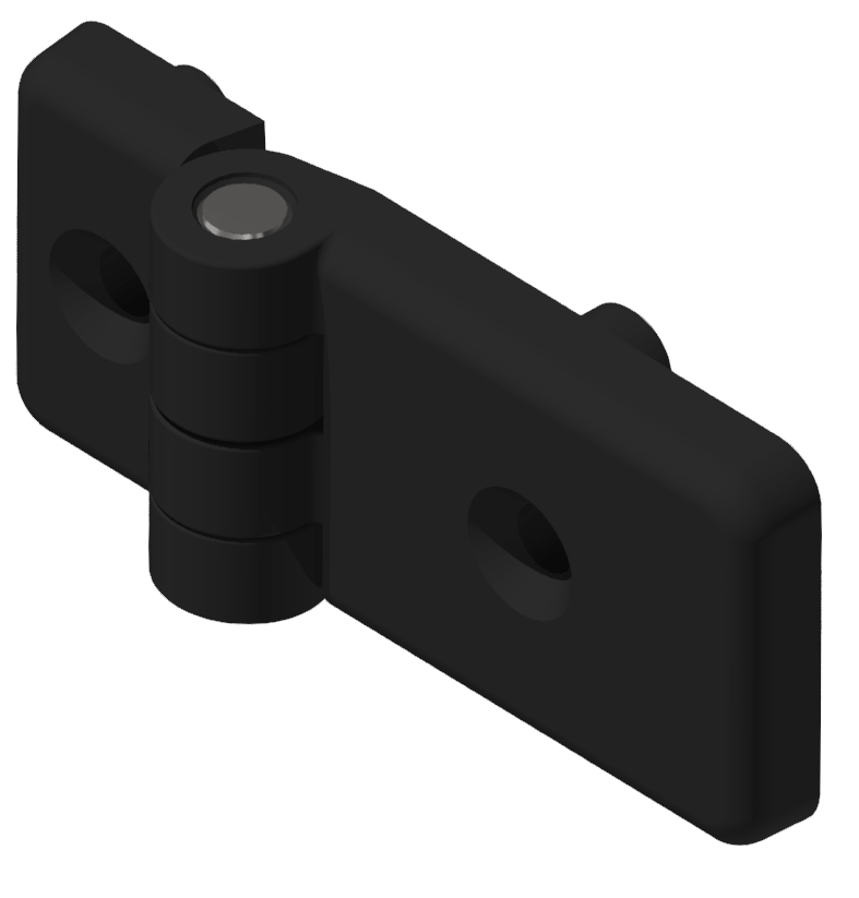 Plastic Combi Hinge non detachable 30x60 PA, black-8/10