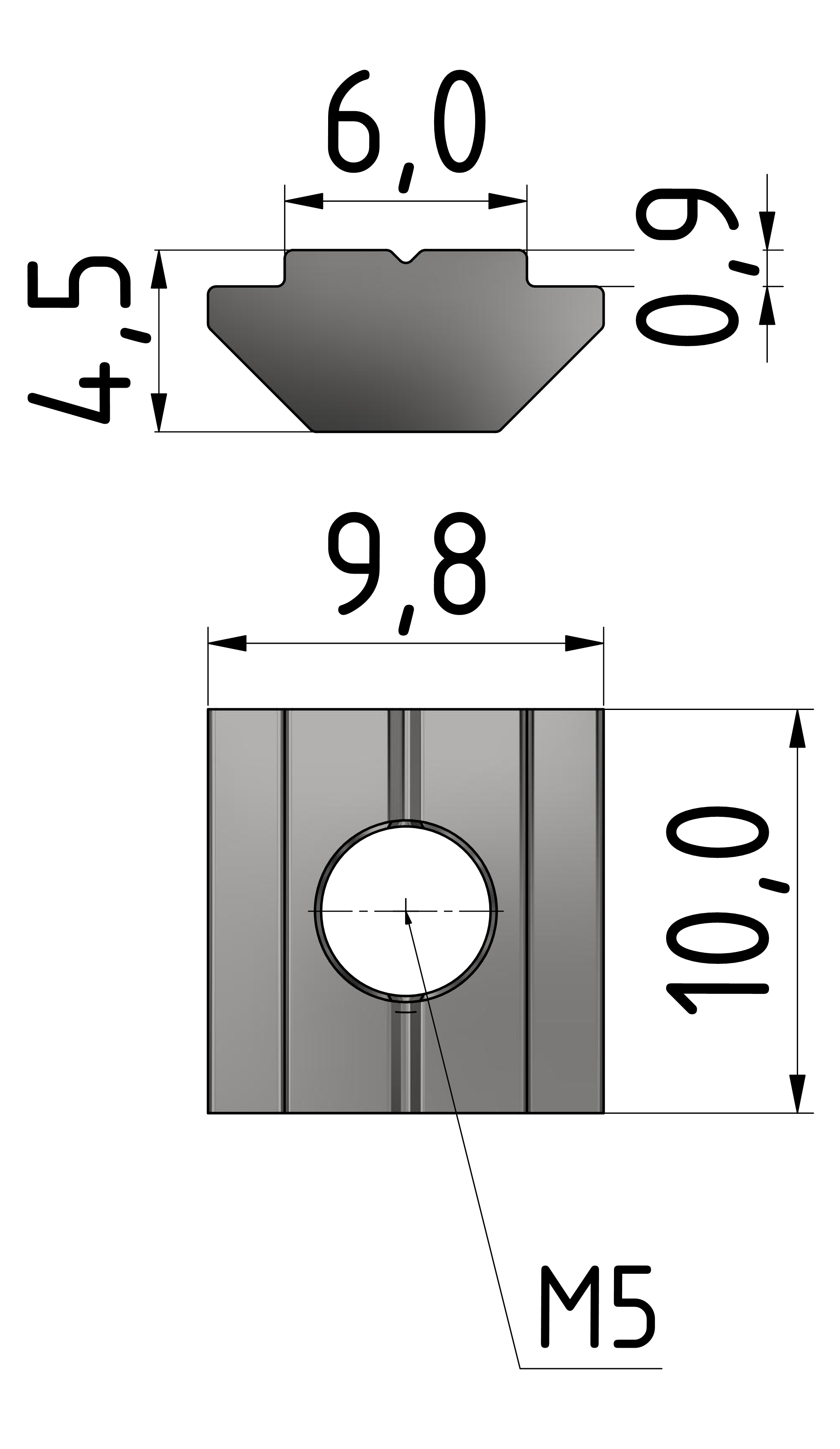 Nutenstein B M5 schwer, verzinkt-6