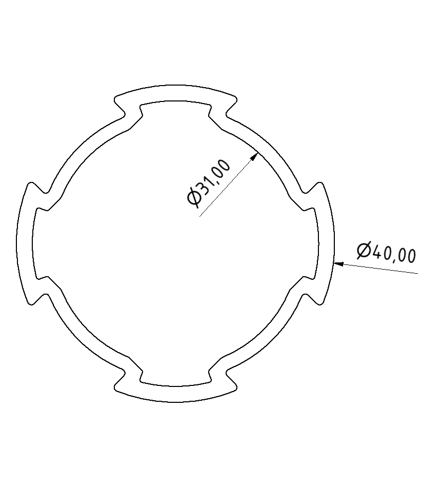 Profile Tube D30, natural Profile Tube D30, natural