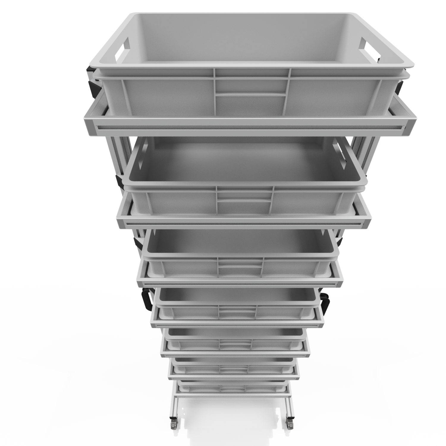 System trolley for Euro containers 60 x 40 H 200 cm without pull-out