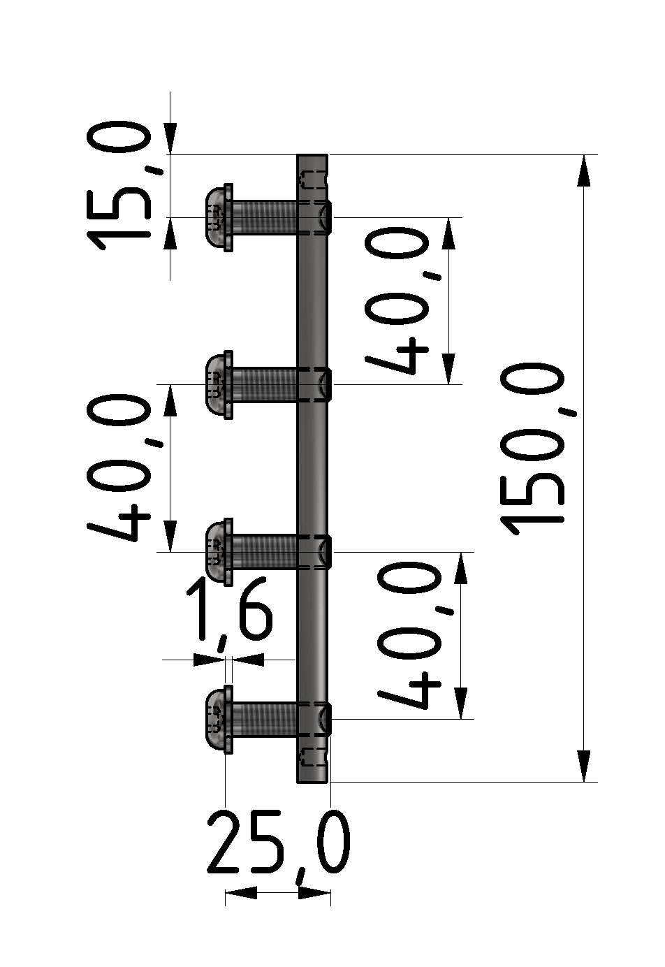 Befestigungssatz für Winkel 8 160x160 M8