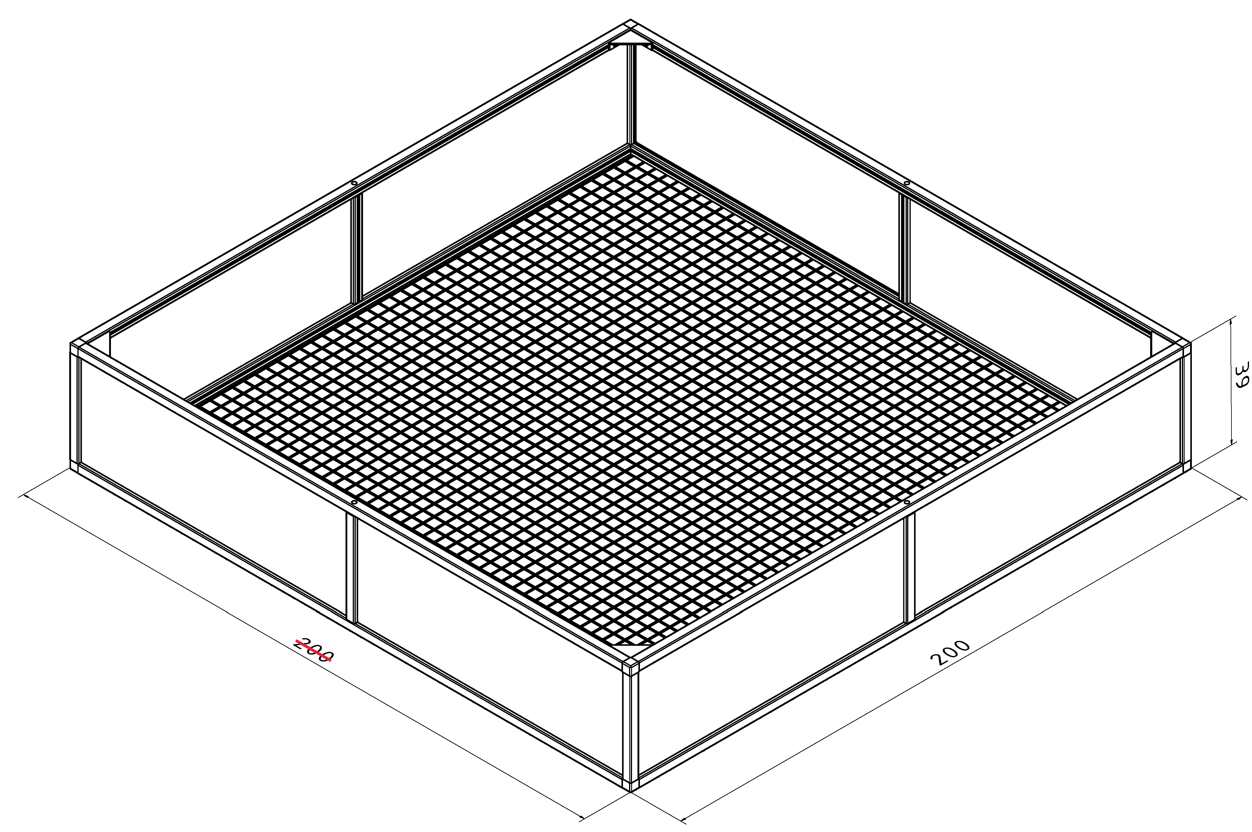 Raised bed aluline 200 x  200 cm