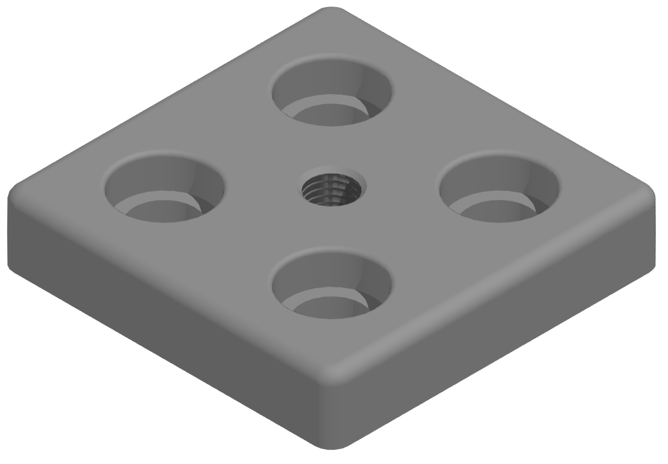 Fußplatte 80x80 M12, natur-10 Fußplatte 80x80 M12, natur-10